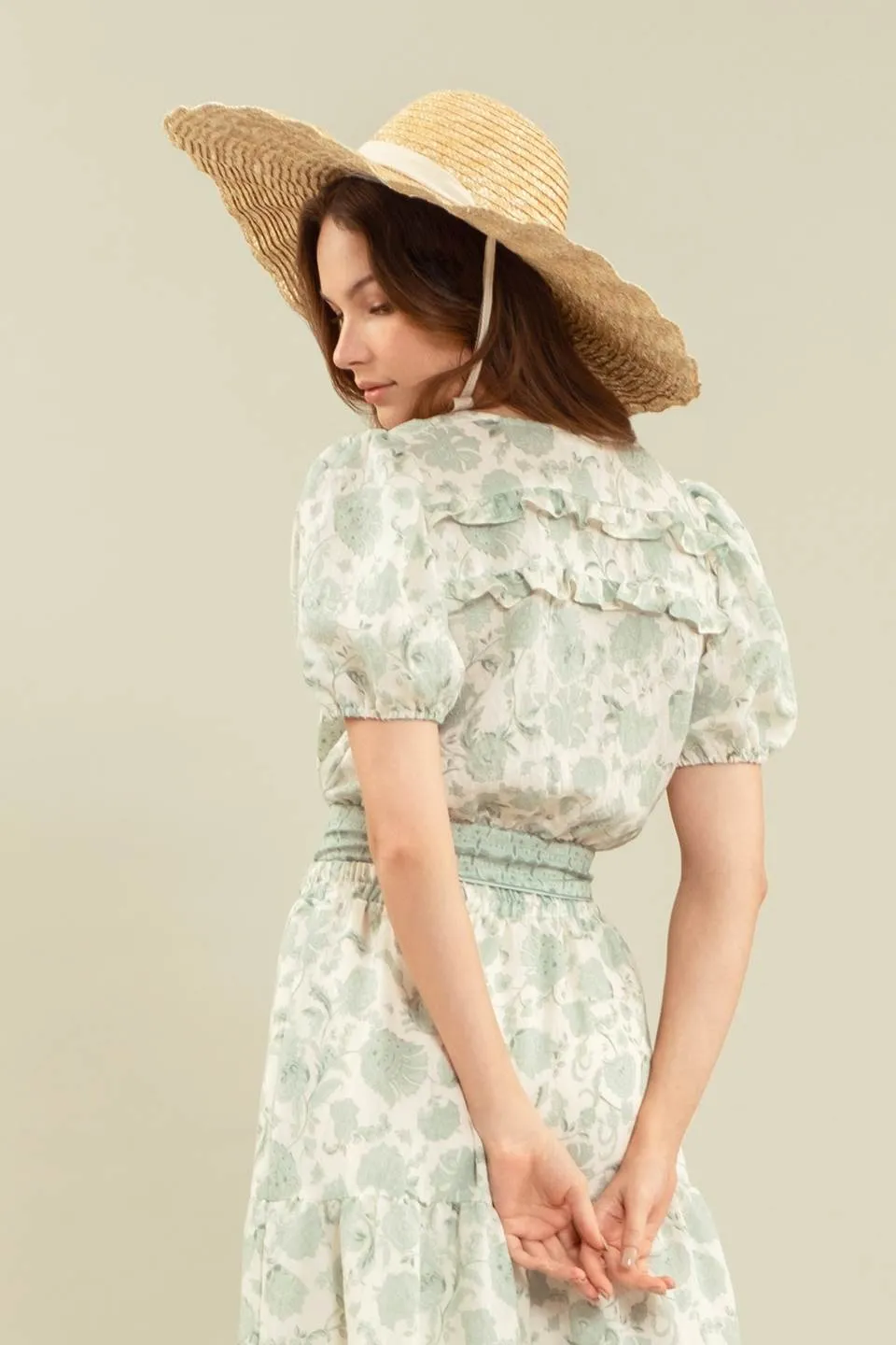 BUTTON UP FLORAL TOP sold by Blu Pepper product image thumbnail 5