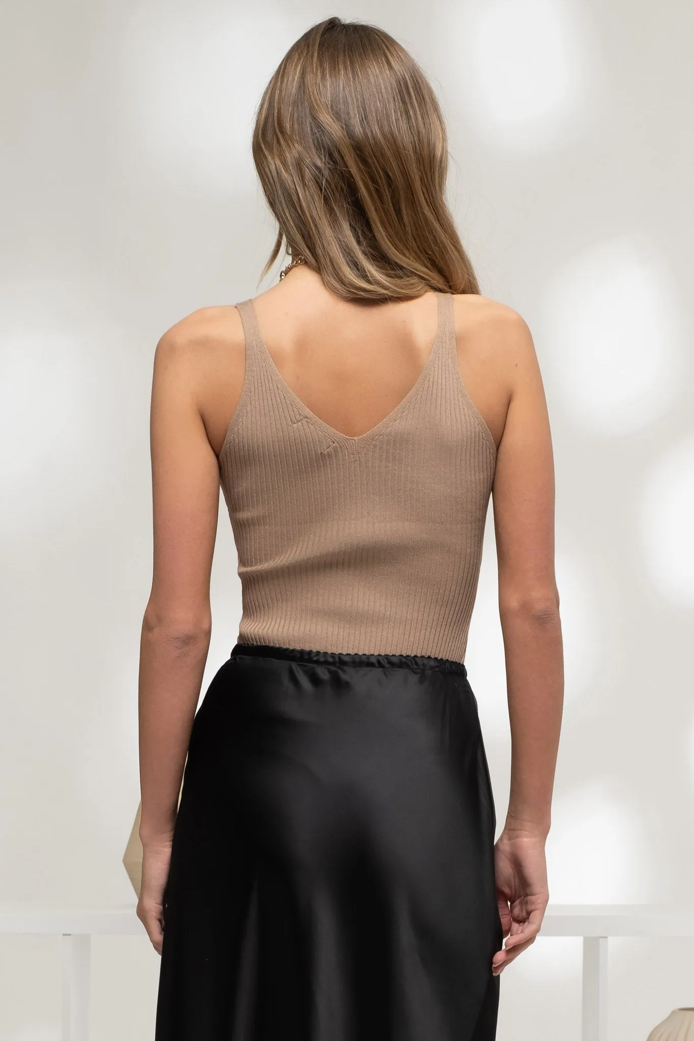 V NECK SWEATER KNIT CAMI TANK sold by Blu Pepper product image thumbnail 2