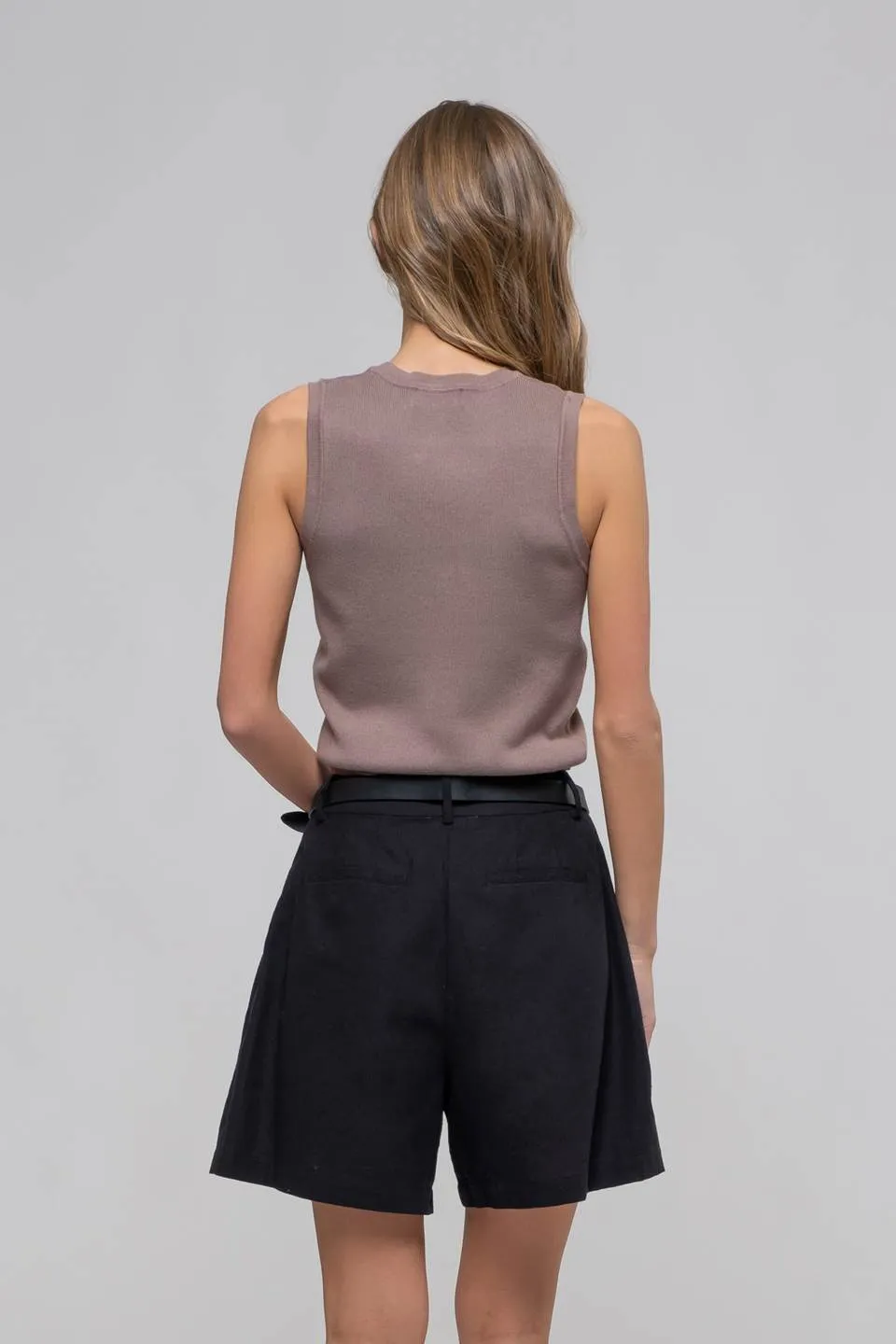 SLEEVELESS CREW NECK SWEATER KNIT TOP sold by Blu Pepper product image thumbnail 2