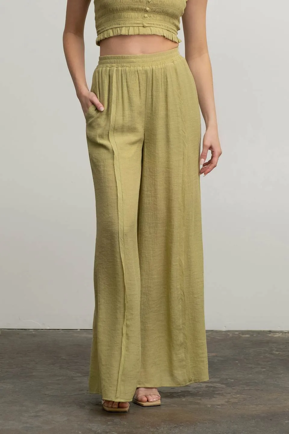 HIGH WAIST WIDE LEG PINTUCK PANTS sold by Blu Pepper product image thumbnail 5