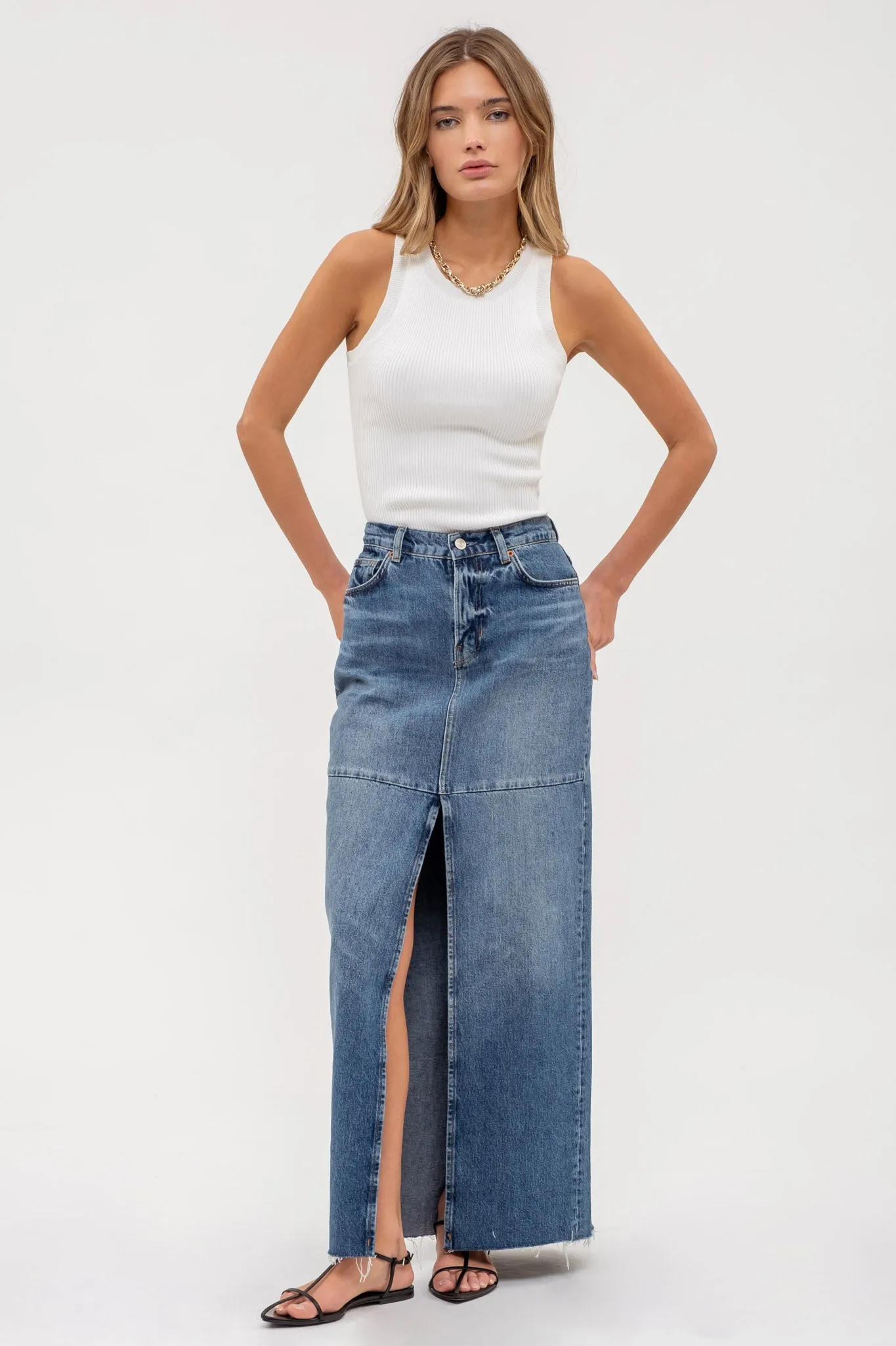 ROUND NECK SWEATER KNIT TANK TOP sold by Blu Pepper product image thumbnail 5