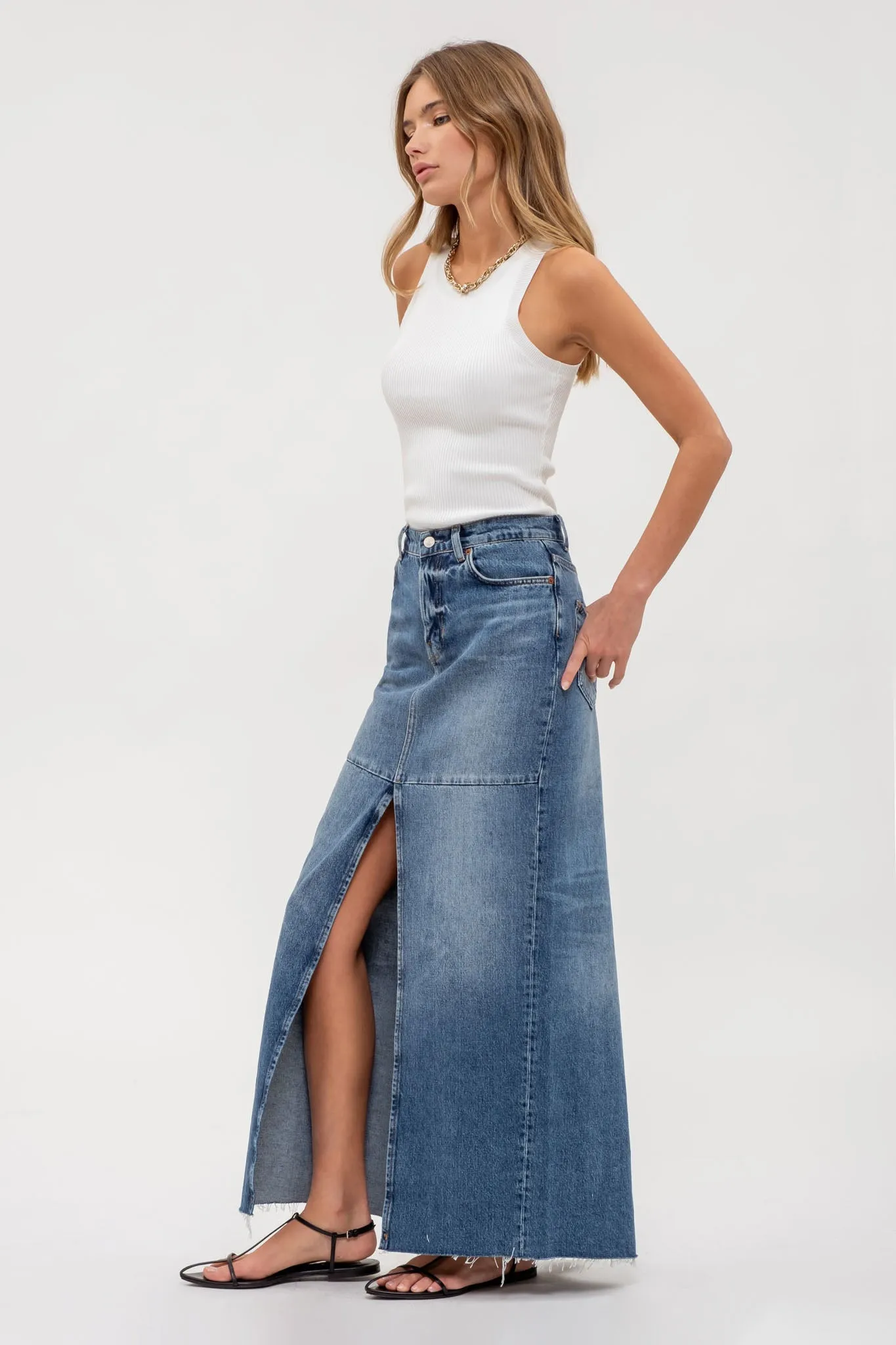 ROUND NECK SWEATER KNIT TANK TOP sold by Blu Pepper product image thumbnail 3