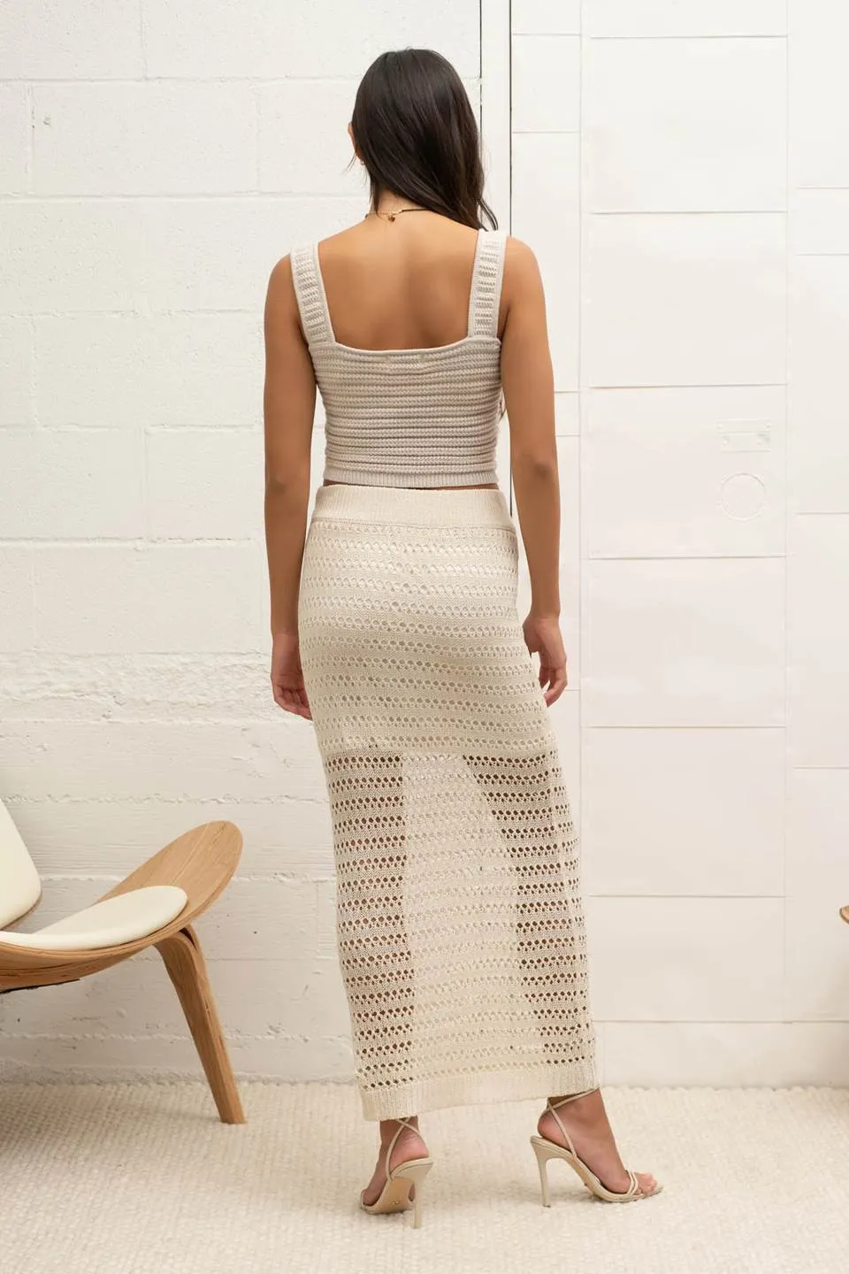 CROCHET KNIT CROP TANK TOP sold by Blu Pepper product image thumbnail 2