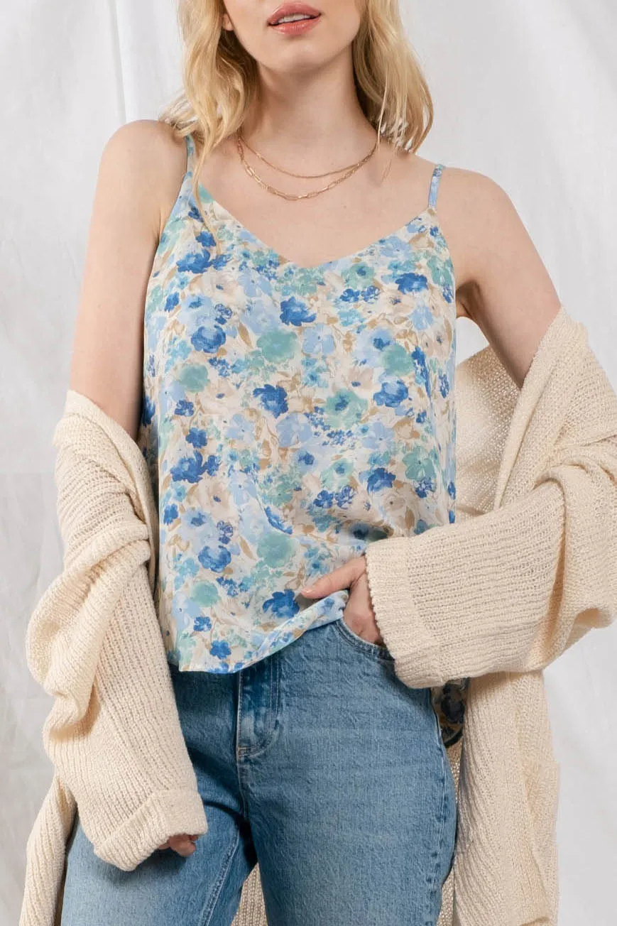 FLORAL V NECK CAMI sold by Blu Pepper