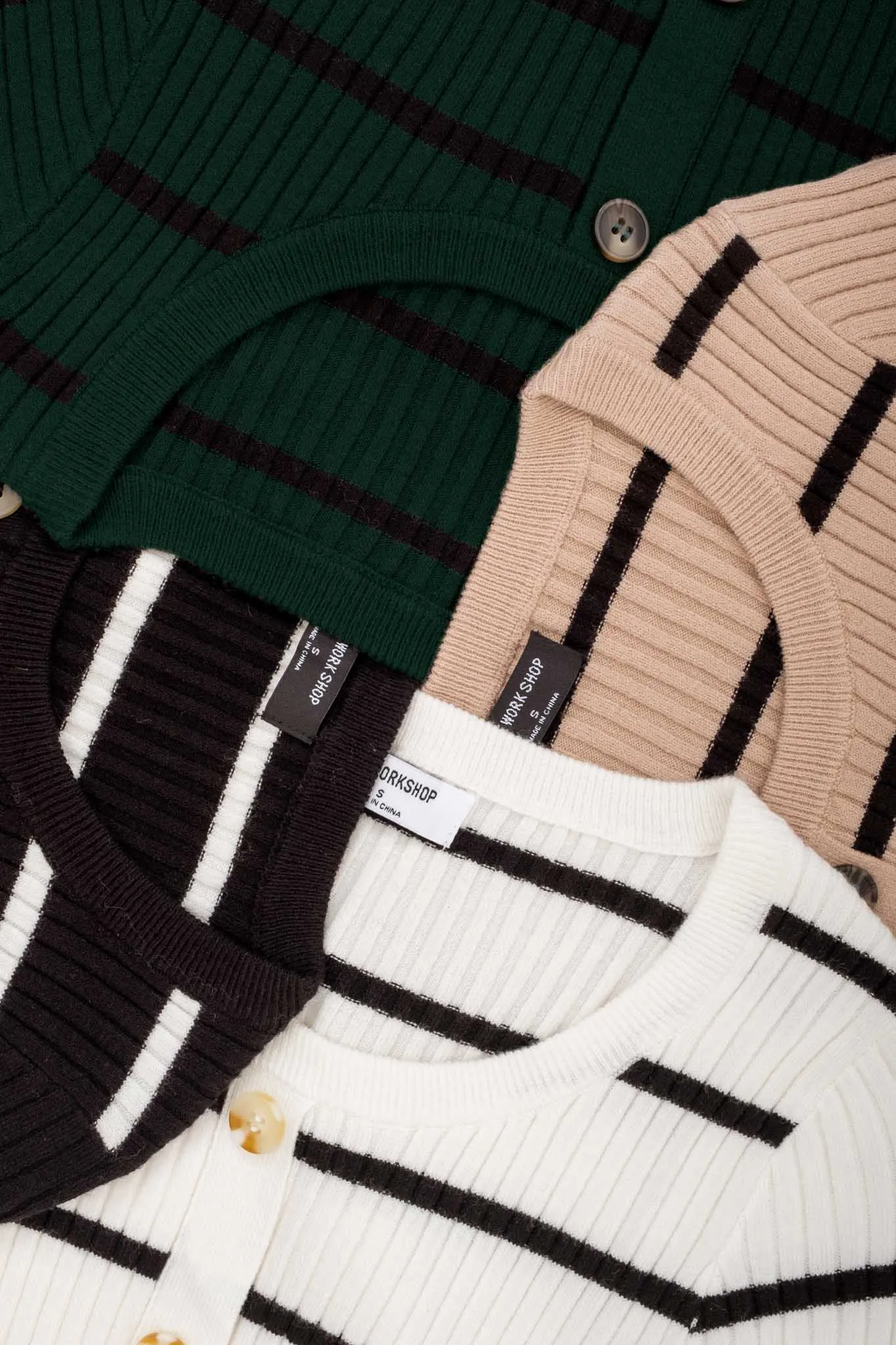 STRIPE SWEATER BUTTON DOWN KNIT CROP TOP sold by Blu Pepper product image thumbnail 4