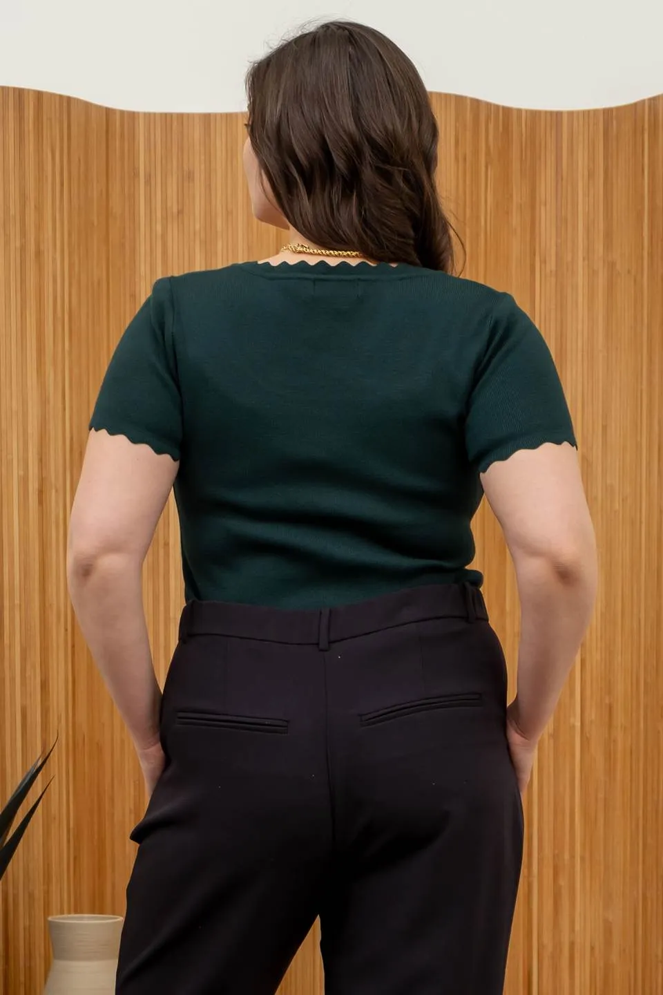 PLUS SCALLOP EDGE SWEATER KNIT TOP sold by Blu Pepper product image thumbnail 2