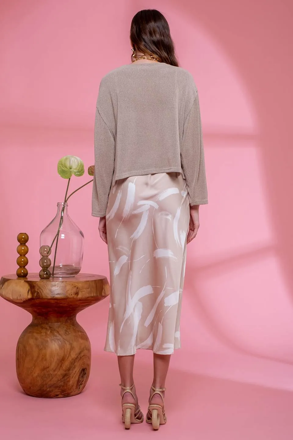 SOLID RELAXED RAW EDGE KNIT TOP sold by Blu Pepper product image thumbnail 2