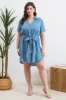 PLUS CHAMBRAY MINI SHIRT DRESS sold by Blu Pepper