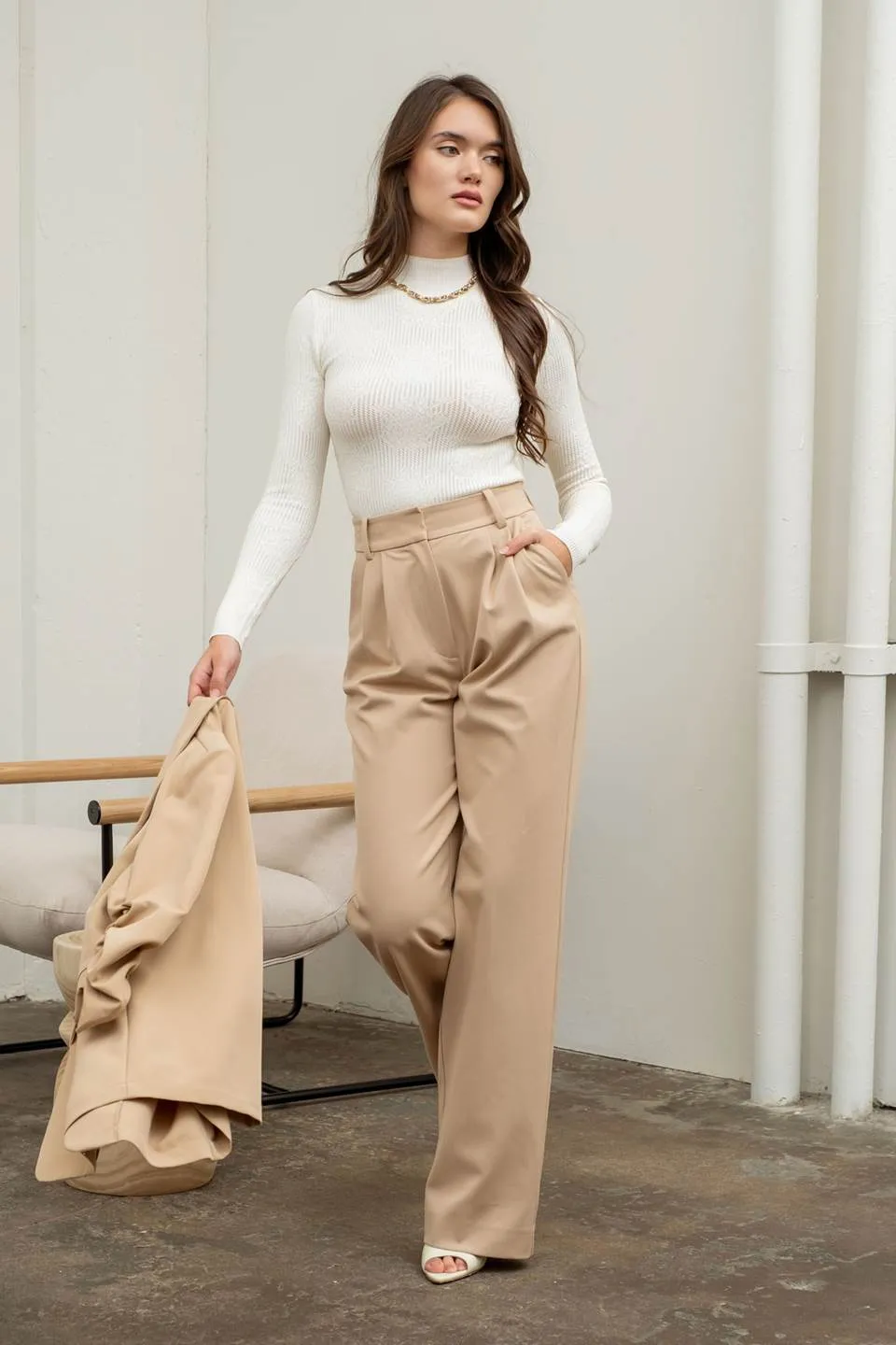 FLORAL MOCK NECK KNIT SWEATER sold by Blu Pepper product image thumbnail 4