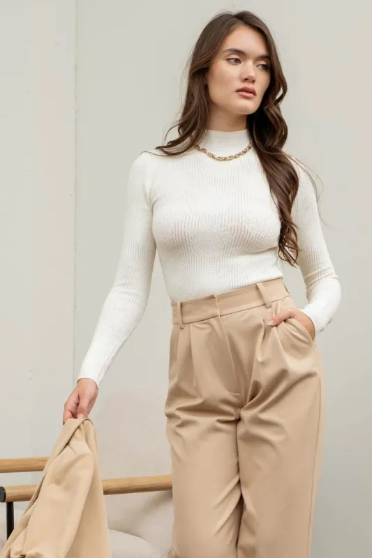 FLORAL MOCK NECK KNIT SWEATER sold by Blu Pepper