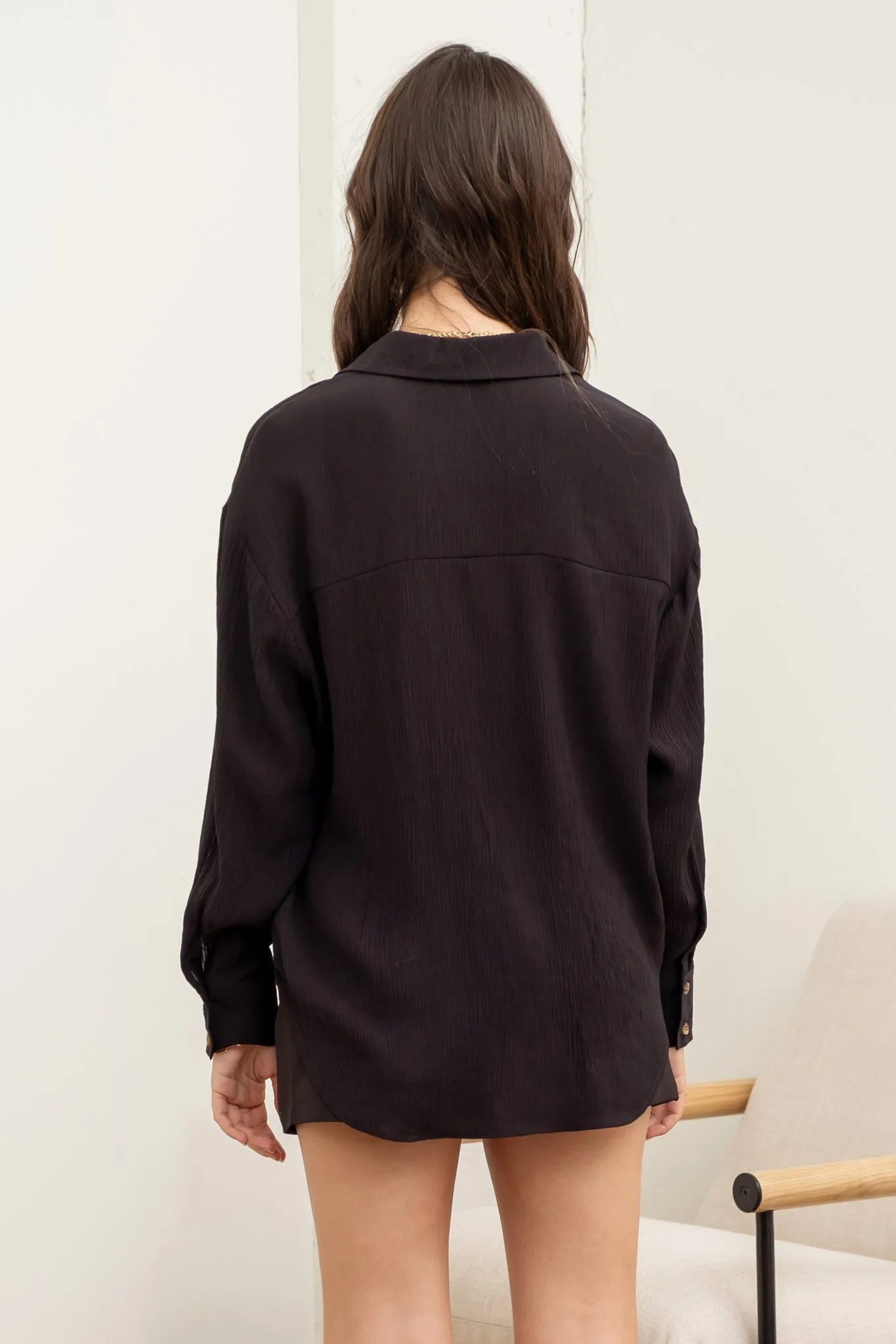 TEXTURED BUTTON DOWN TOP sold by Blu Pepper product image thumbnail 2