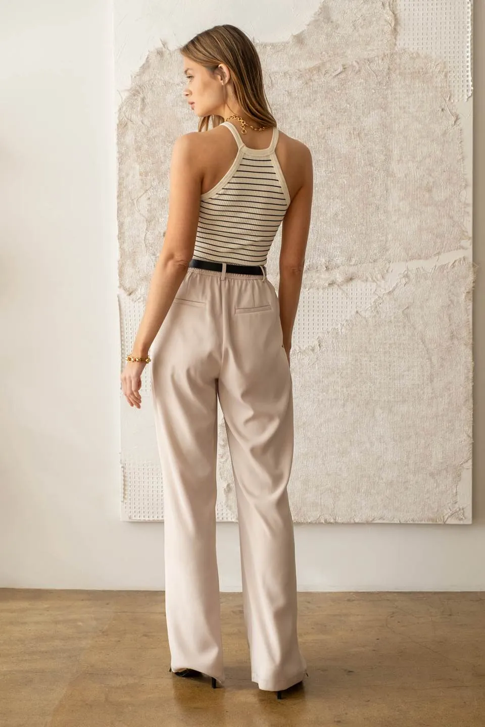 STRIPED ROUND NECK KNIT TANK sold by Blu Pepper product image thumbnail 2