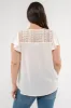 PLUS EYELET YOKE V NECK BUTTON DOWN LACE TRIM TOP sold by Blu Pepper