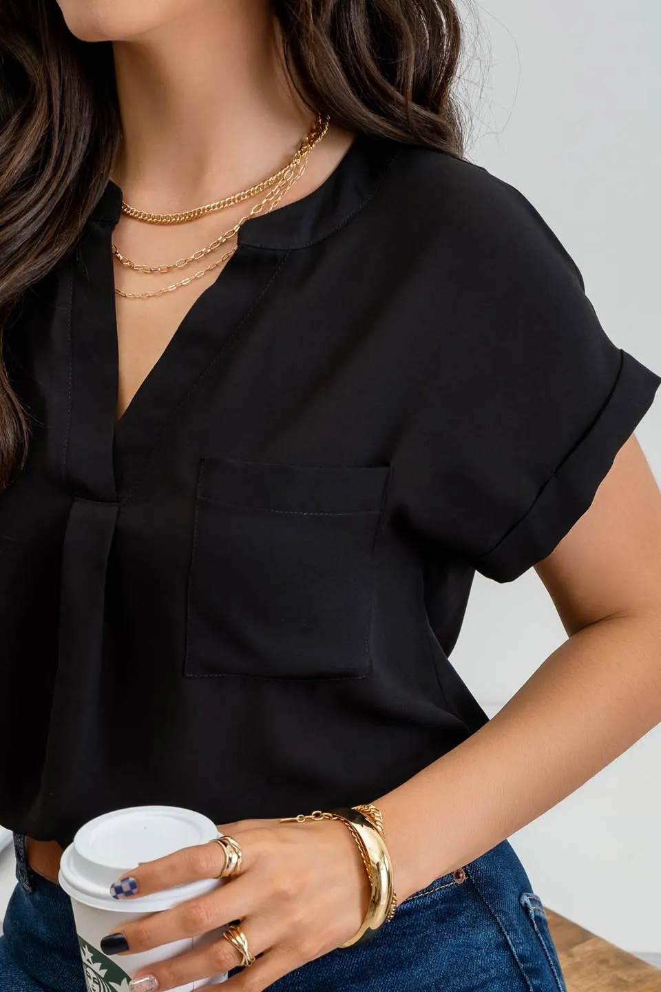 SHORT ROLL SLEEVE BUTTON DOWN SHIRT sold by Blu Pepper product image thumbnail 3