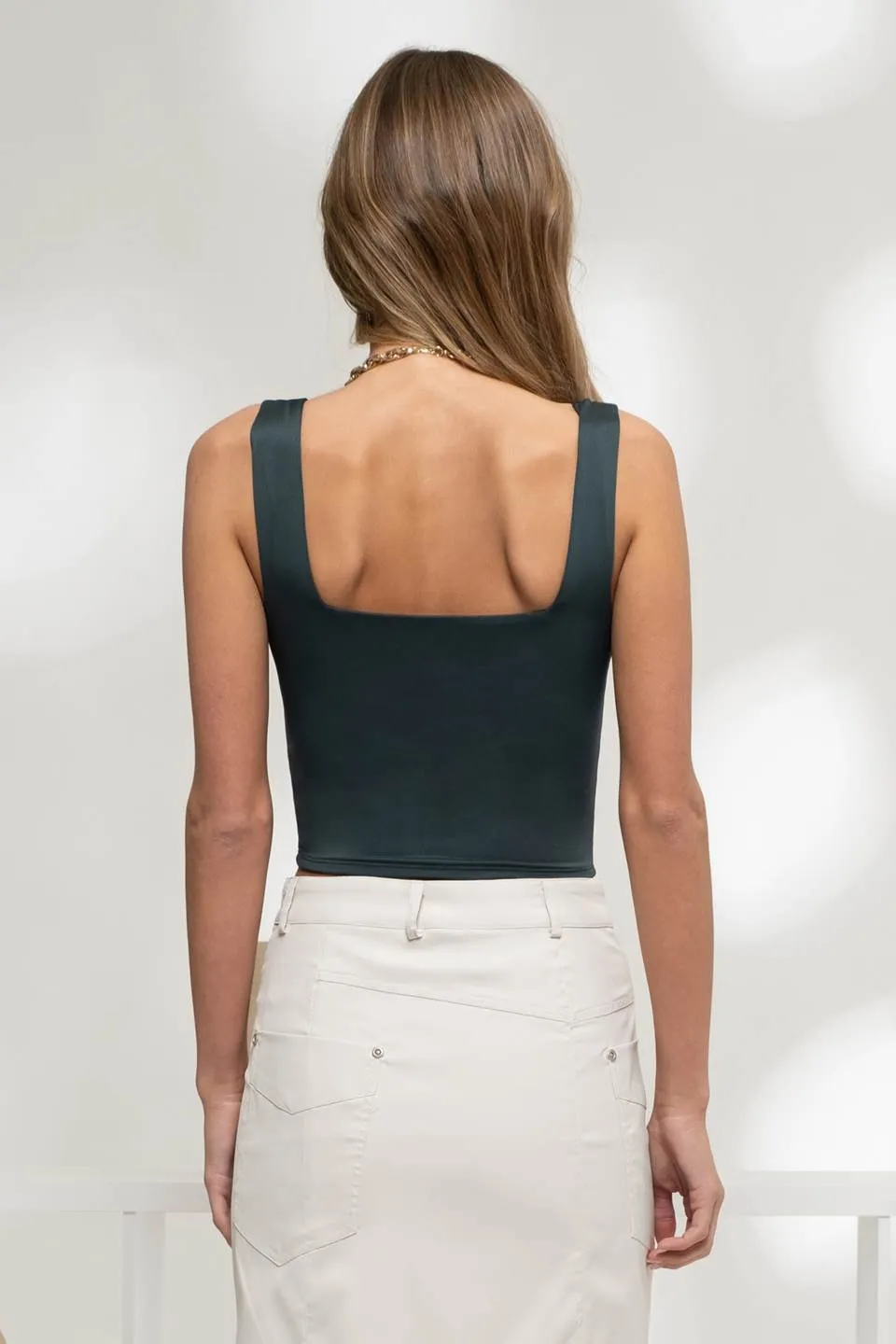 REVERSIBLE CROPPED SQUARE NECK TANK sold by Blu Pepper product image thumbnail 2