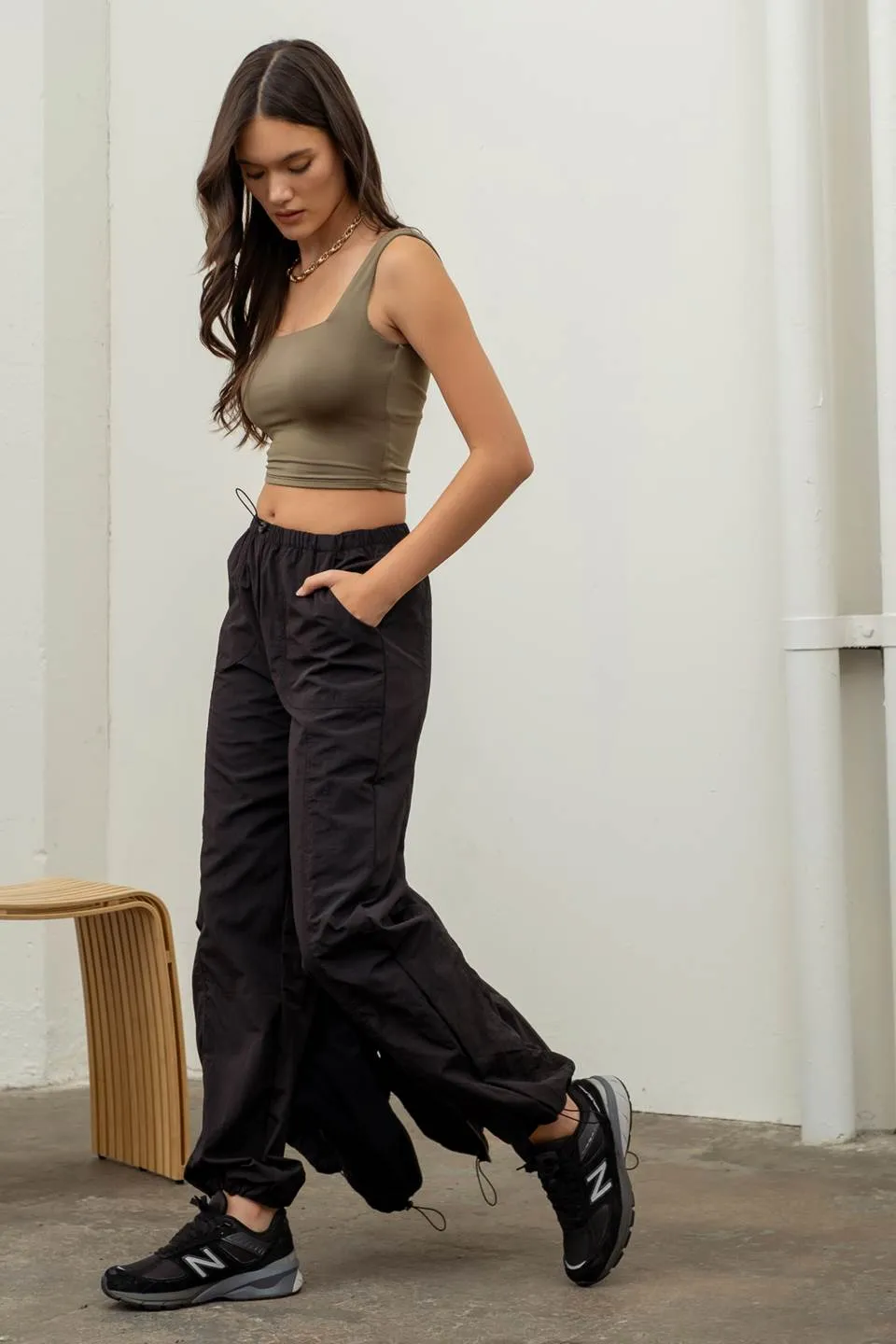 DRAWSTRING NYLON JOGGERS sold by Blu Pepper product image thumbnail 3