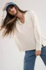 RAW EDGE SPLIT NECK AND HEM RIB KNIT TOP sold by Blu Pepper