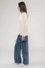 RAW EDGE SPLIT NECK AND HEM RIB KNIT TOP sold by Blu Pepper