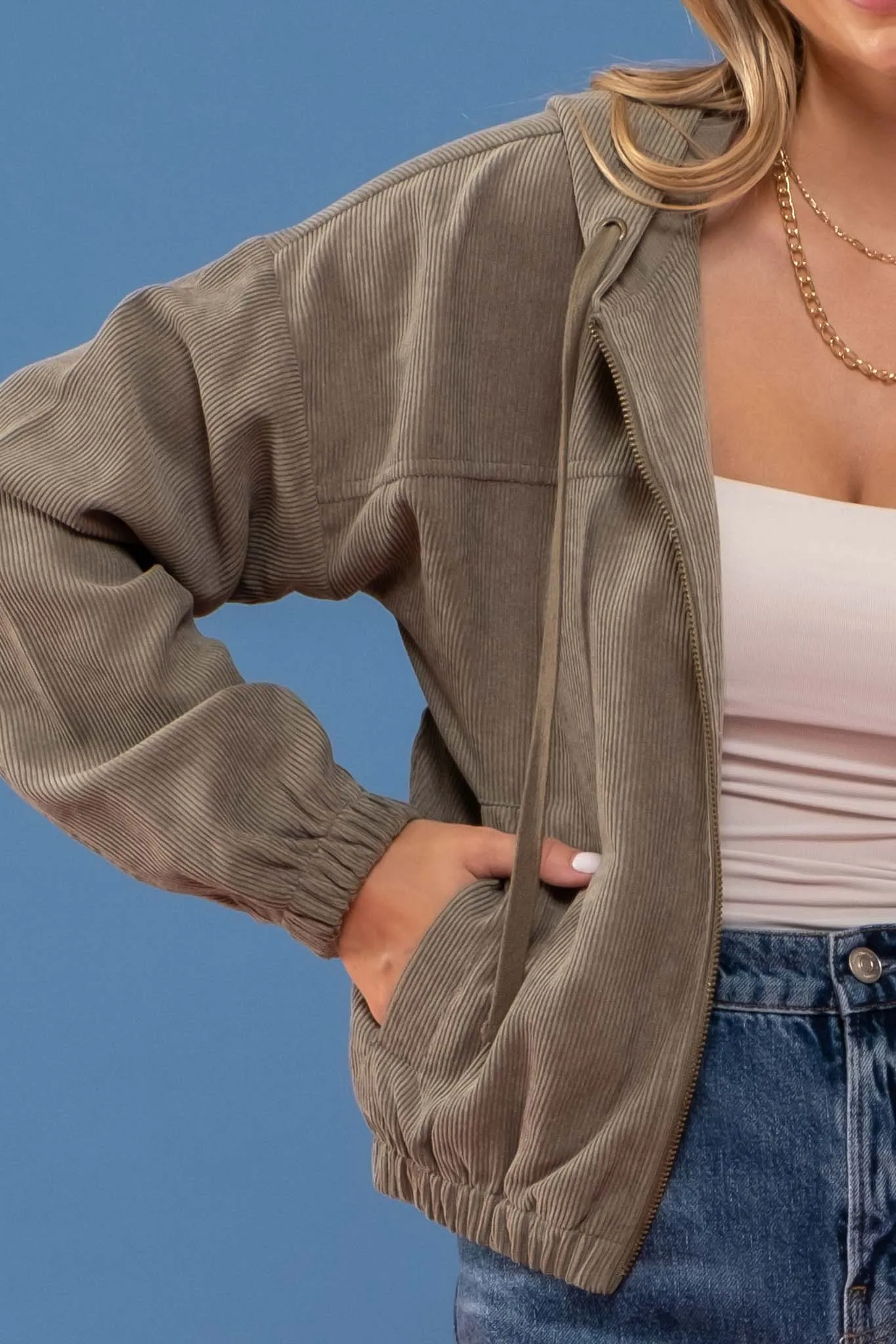 CORDUROY ZIP UP JACKET sold by Blu Pepper product image thumbnail 4