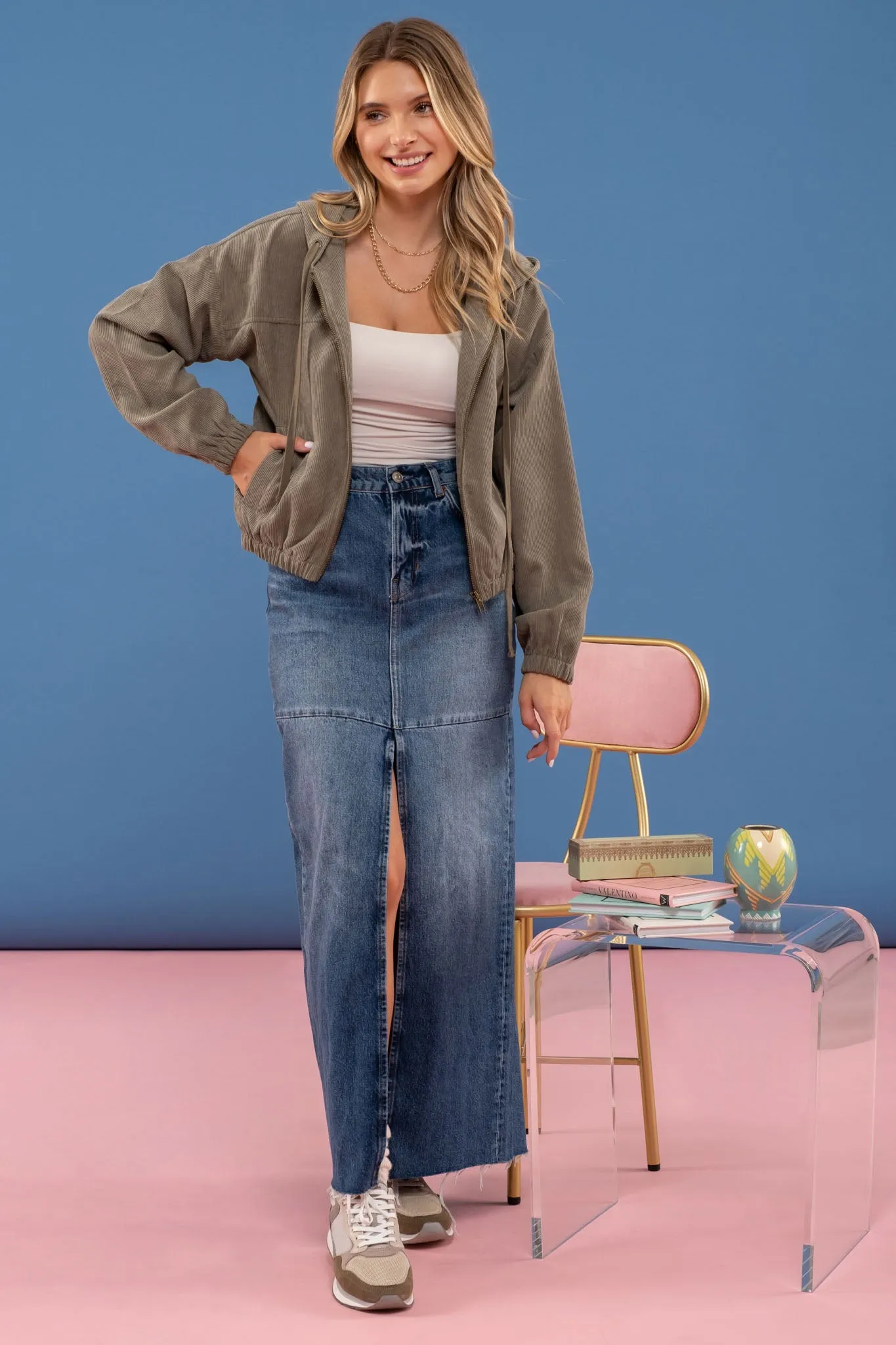 CORDUROY ZIP UP JACKET sold by Blu Pepper product image thumbnail 5