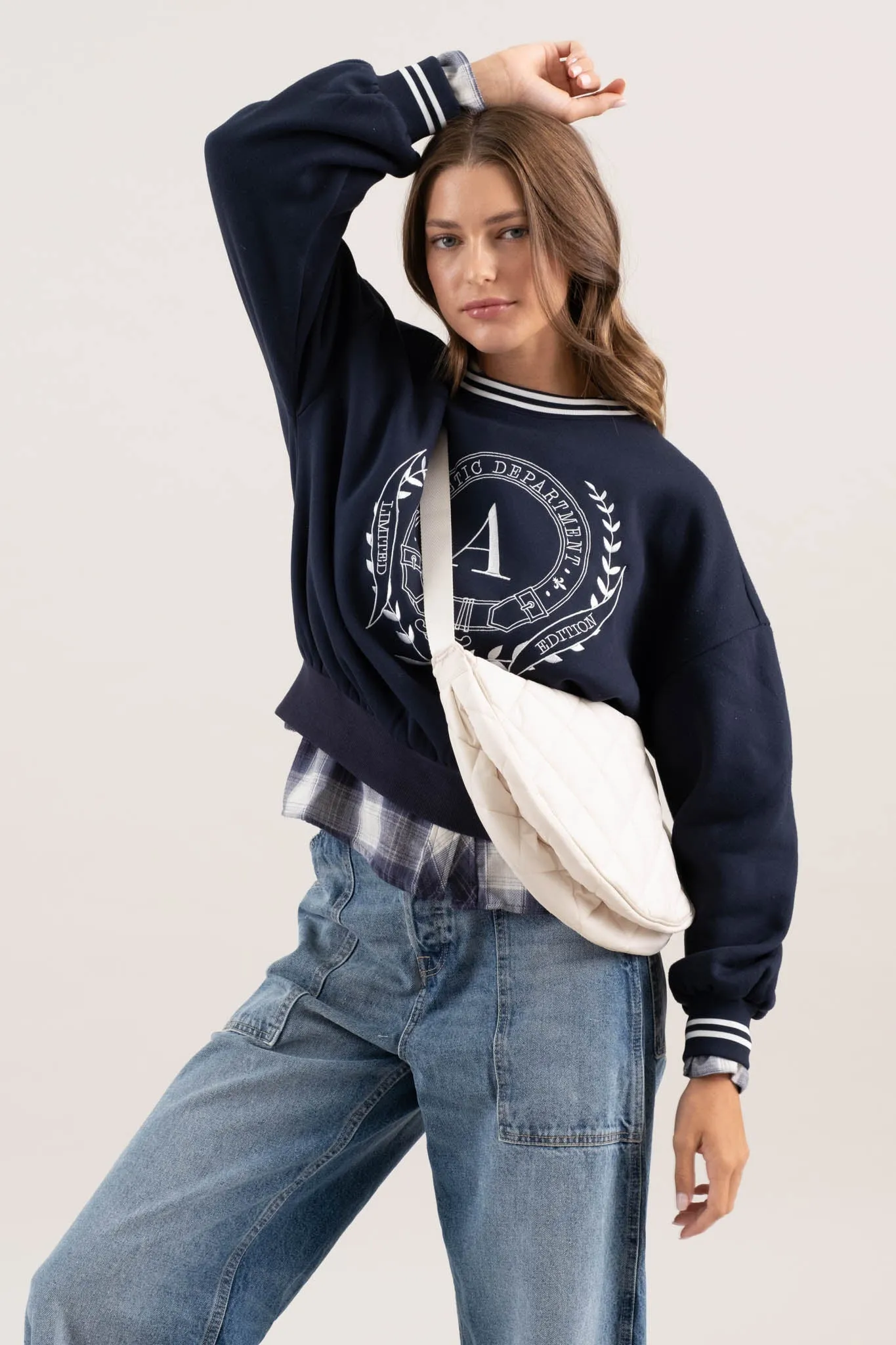 EMBROIDERED PULLOVER SWEATER sold by Blu Pepper product image thumbnail 5