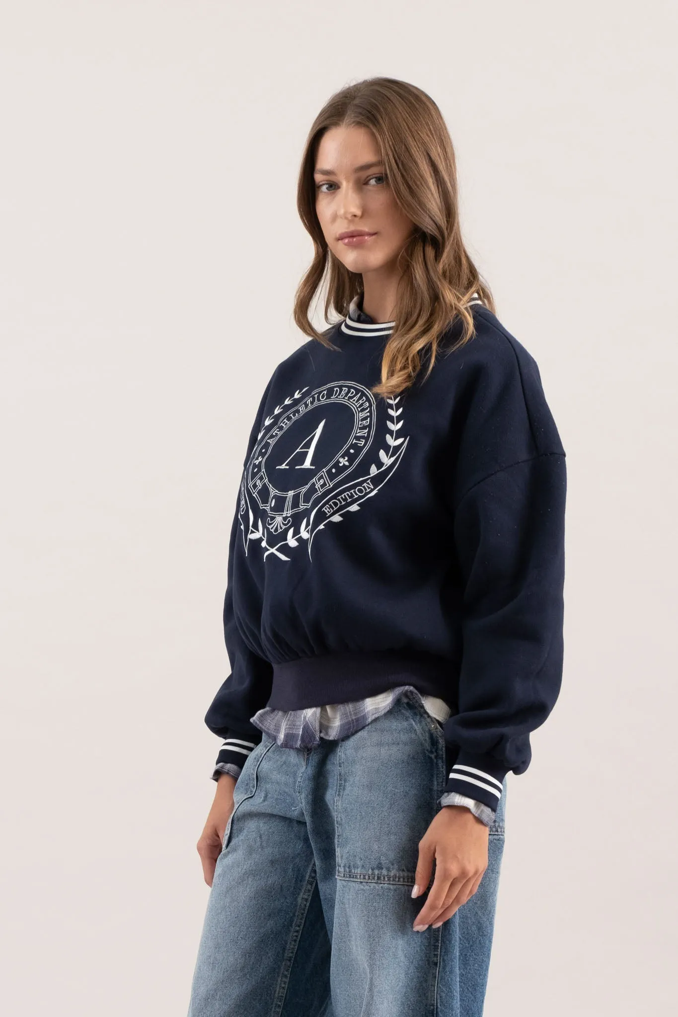 EMBROIDERED PULLOVER SWEATER sold by Blu Pepper product image thumbnail 3
