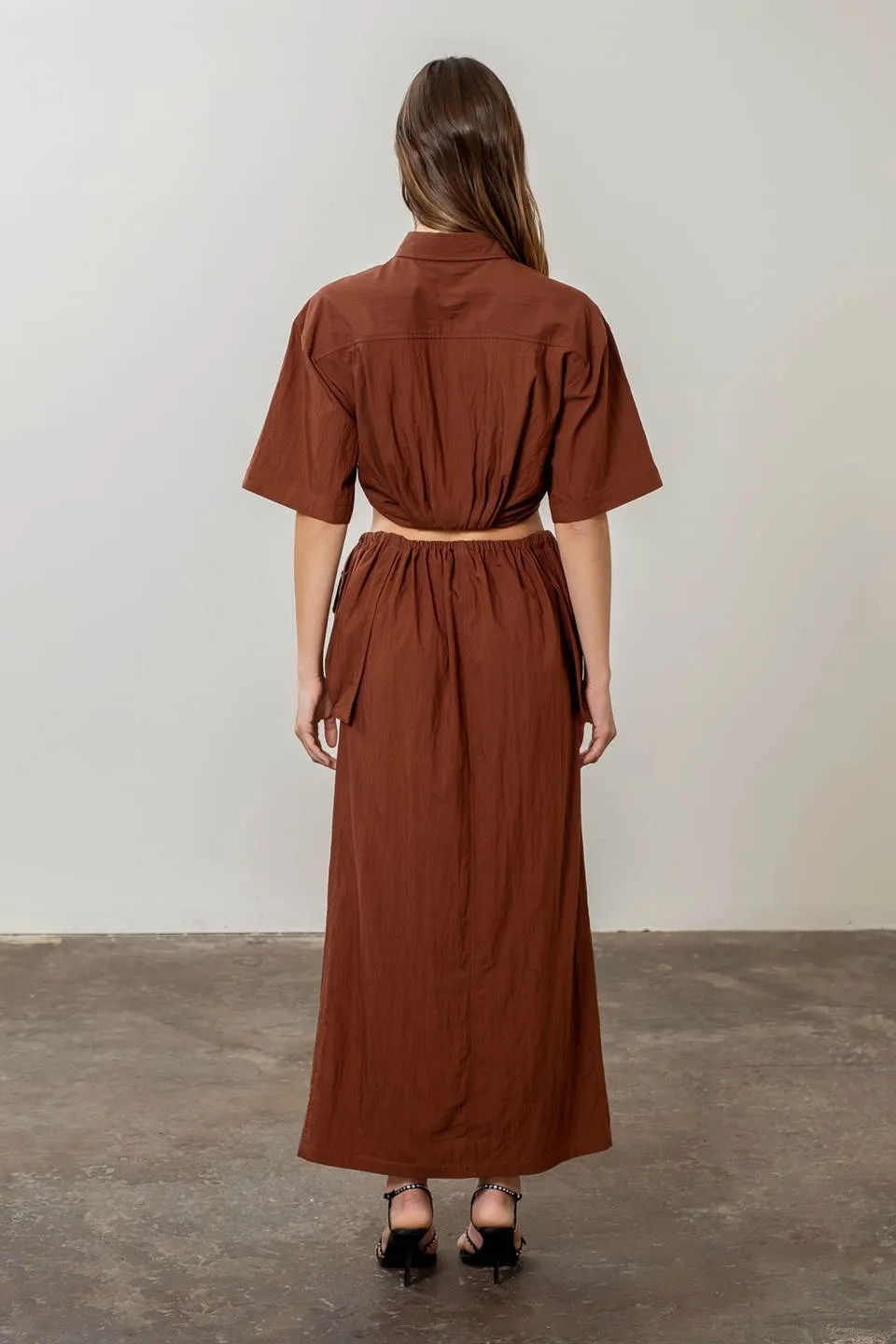 SOLID CROPPED SHORT SLEEVE SHIRT sold by Blu Pepper product image thumbnail 4