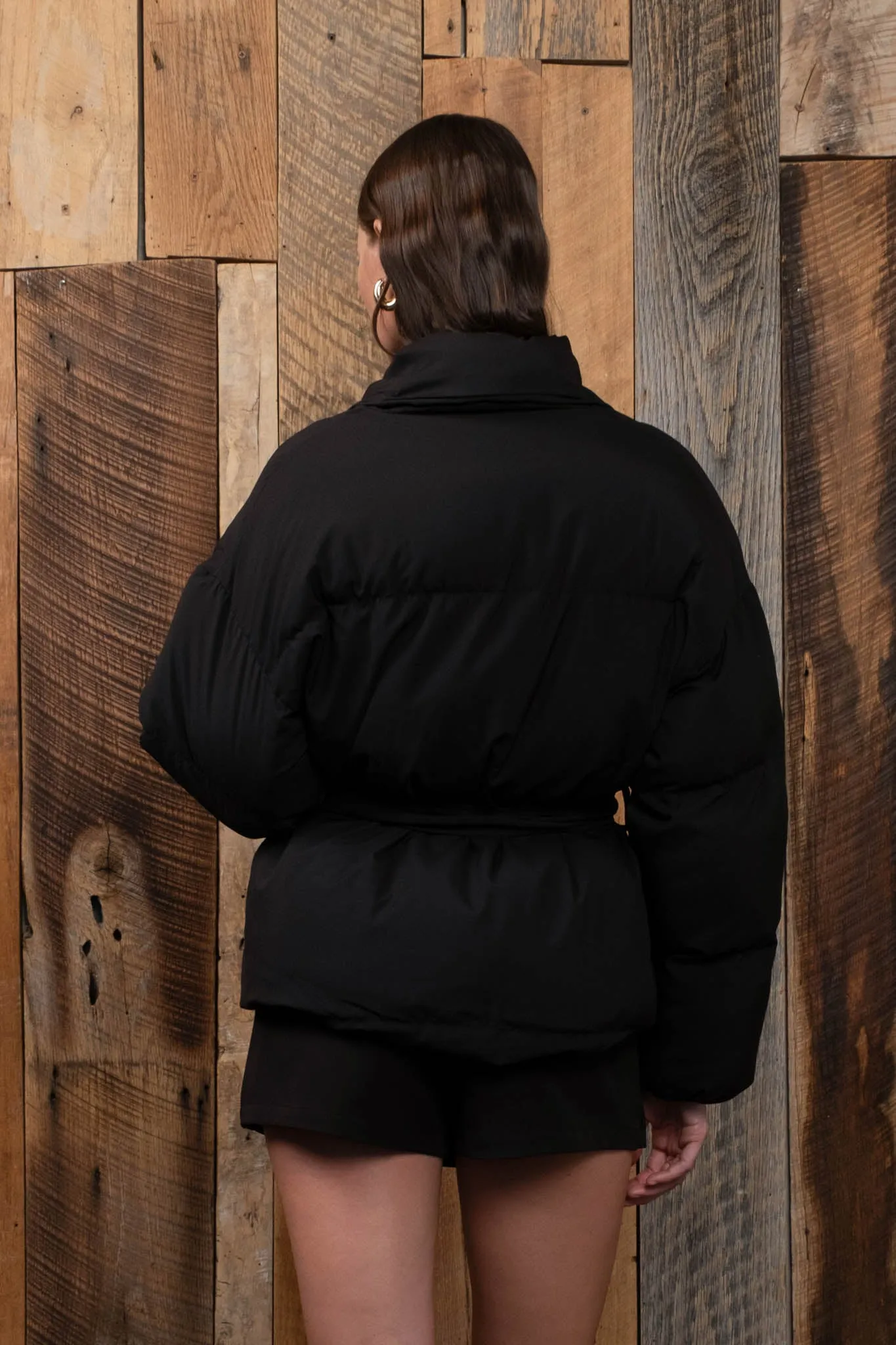 WAIST TIE PUFFER JACKET sold by Blu Pepper product image thumbnail 2