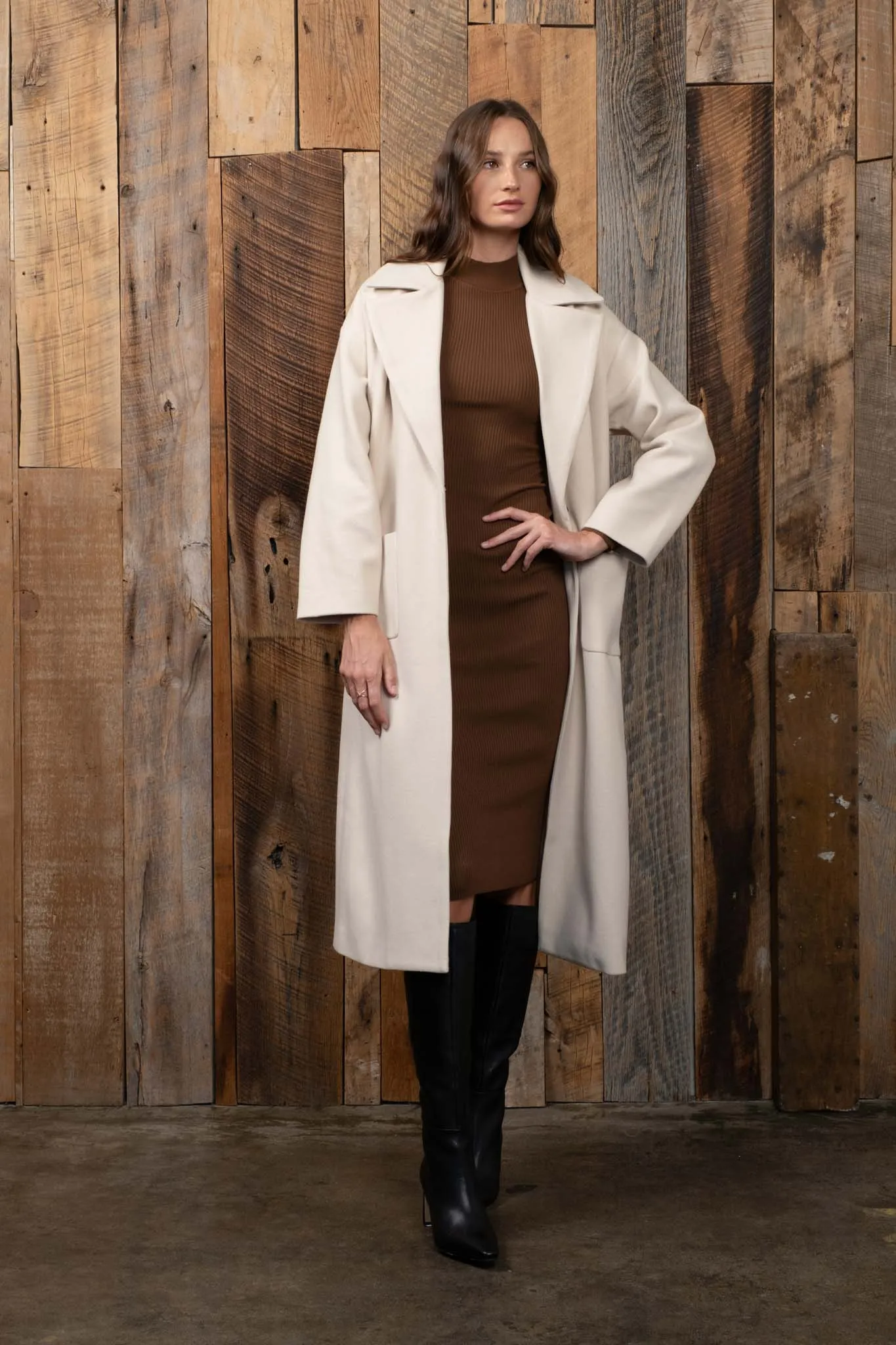 MOCK NECK BODYCON SWEATER KNIT MIDI DRESS sold by Blu Pepper