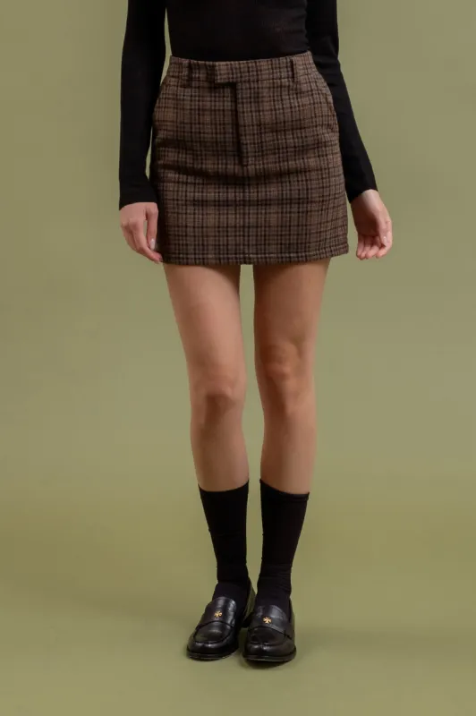HIGH WAIST PLAID MINI SKIRT sold by Blu Pepper