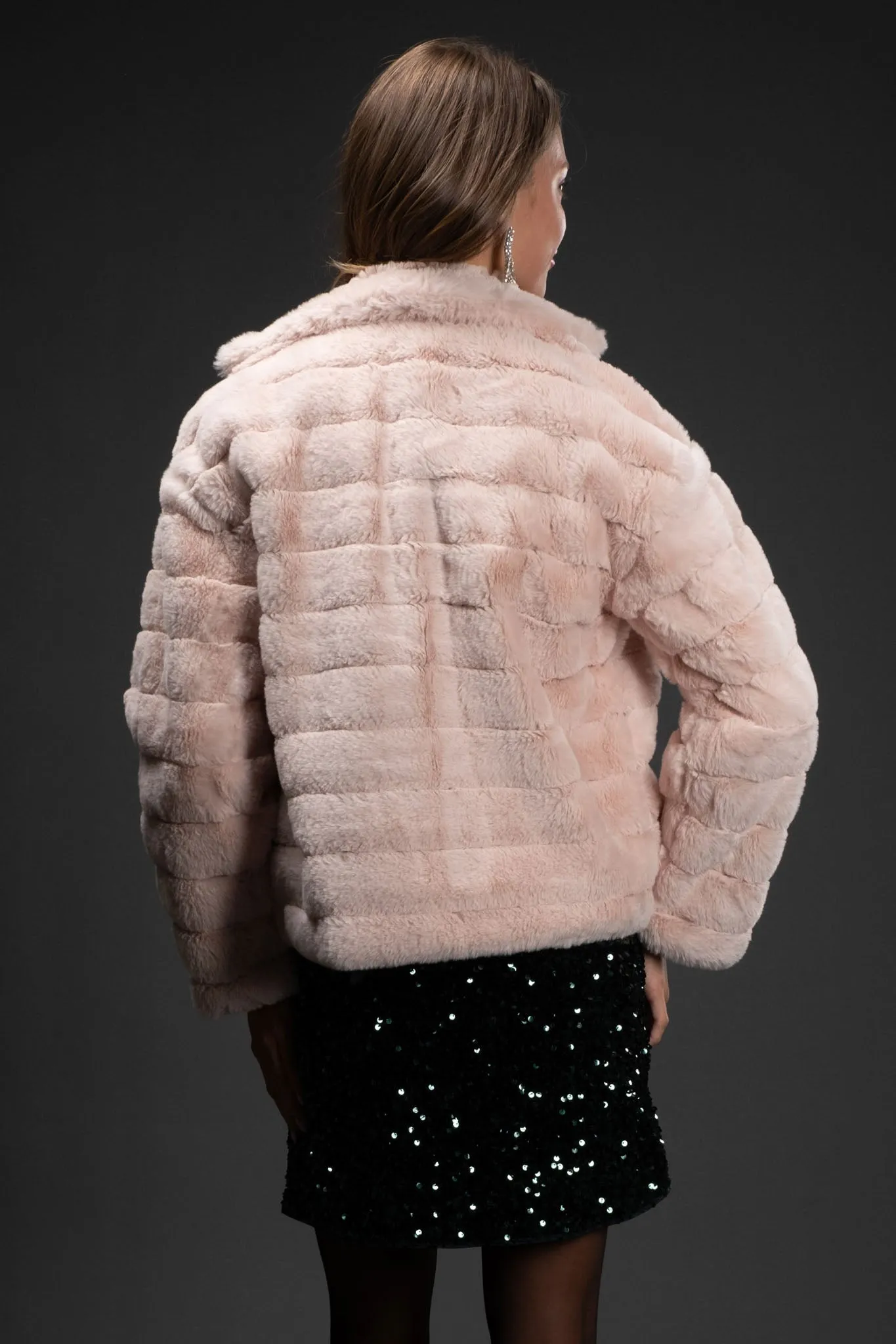 FAUX FUR COLLARED PUFFER JACKET sold by Blu Pepper product image thumbnail 2