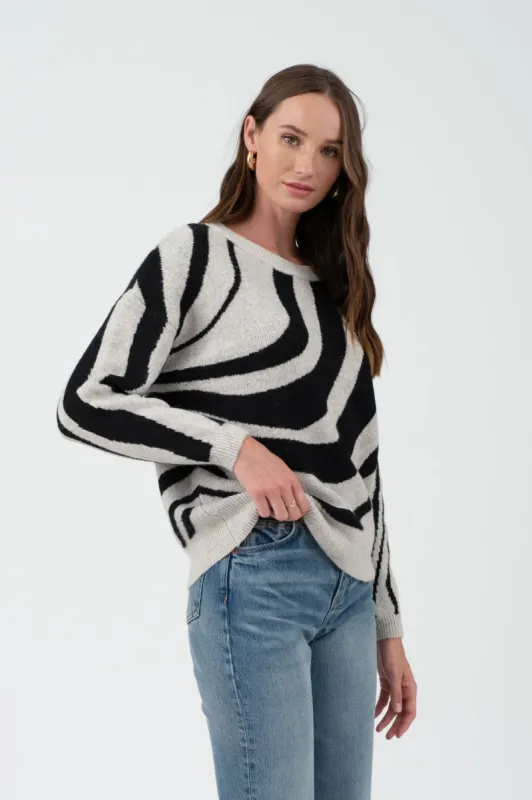 ZEBRA PRINT LONG SLEEVE SWEATER sold by Blu Pepper