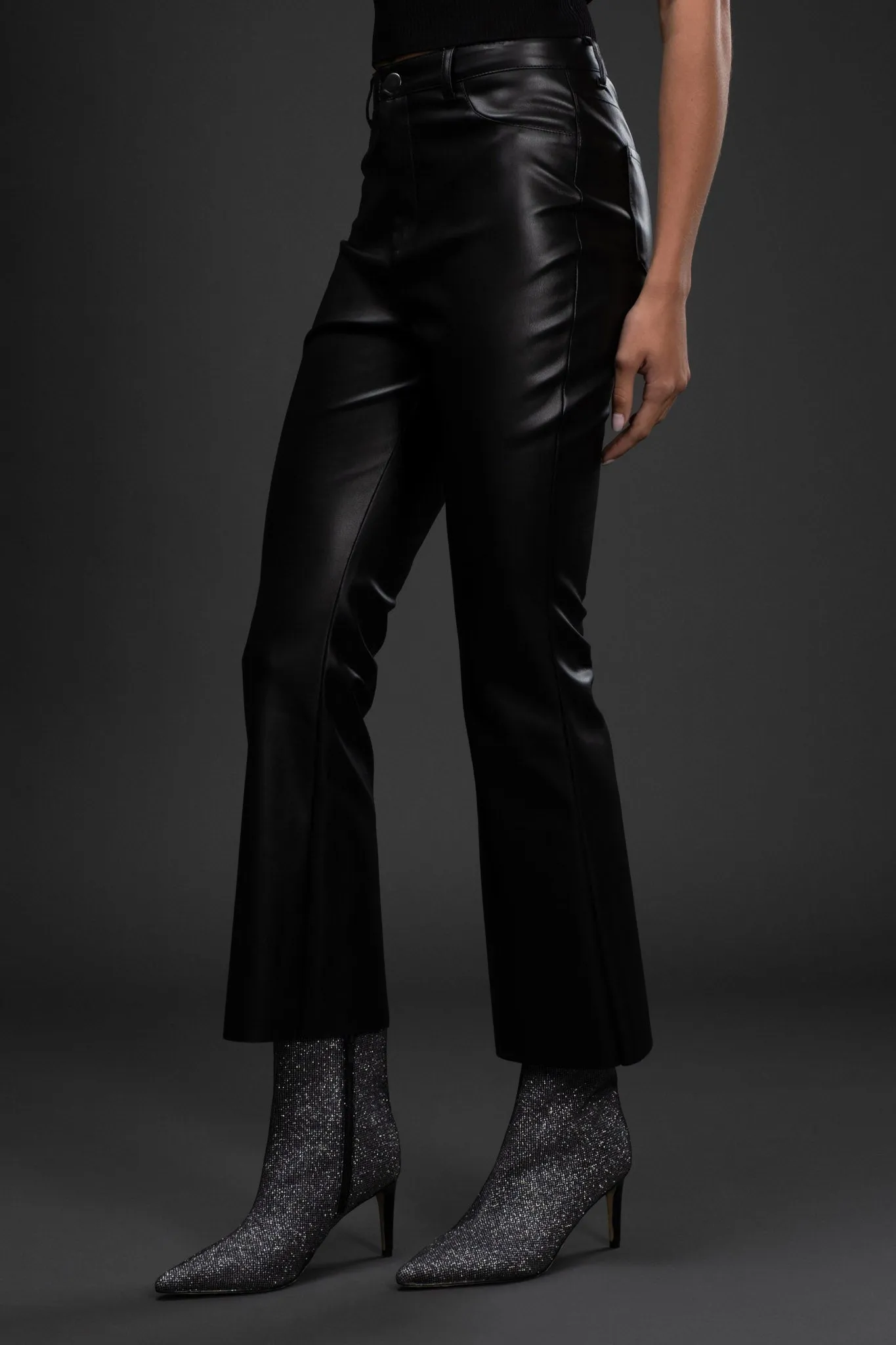 HIGH WAISTED FAUX LEATHER PANTS sold by Blu Pepper product image thumbnail 3
