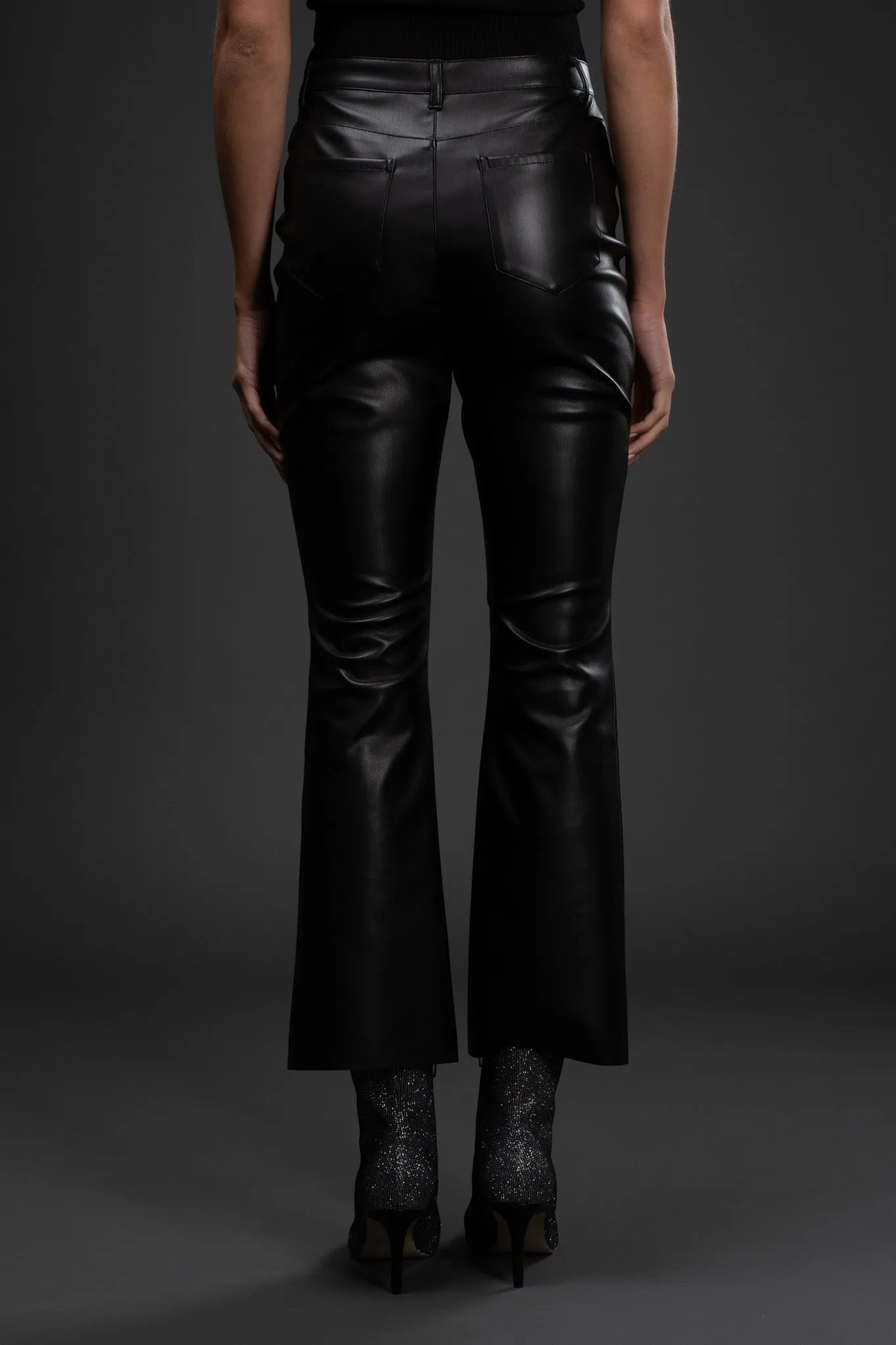 HIGH WAISTED FAUX LEATHER PANTS sold by Blu Pepper product image thumbnail 2
