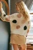 POLKA DOT CREWNECK KNIT SWEATER sold by Blu Pepper