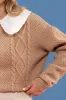 DOLL COLLARED CABLEKNIT PULLOVER sold by Blu Pepper