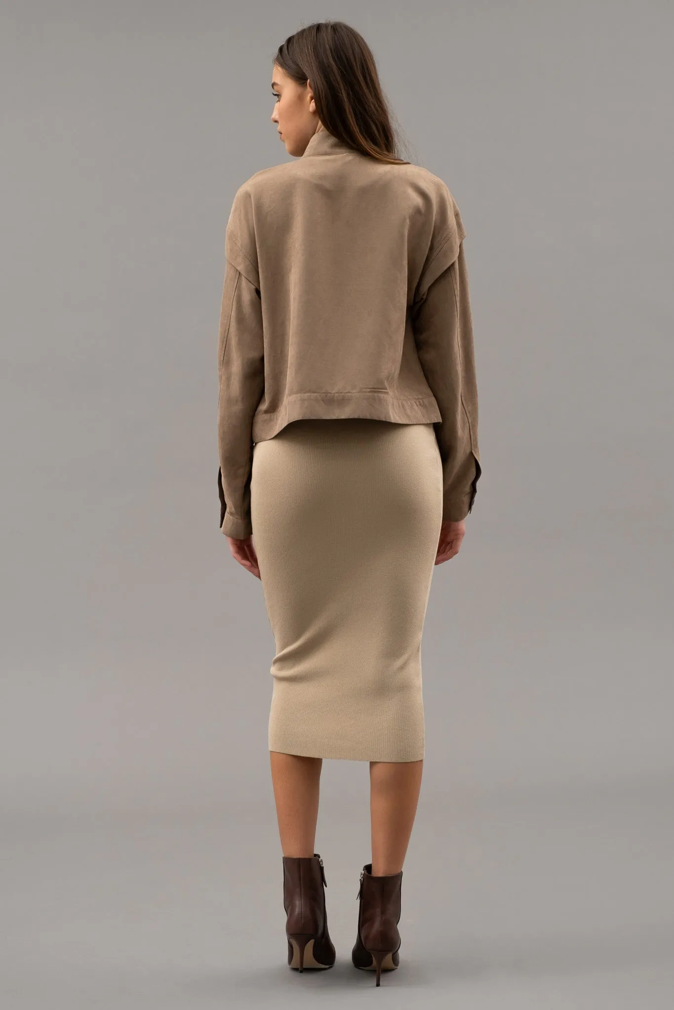 SUEDE ZIP UP MOTO JACKET sold by Blu Pepper product image thumbnail 2