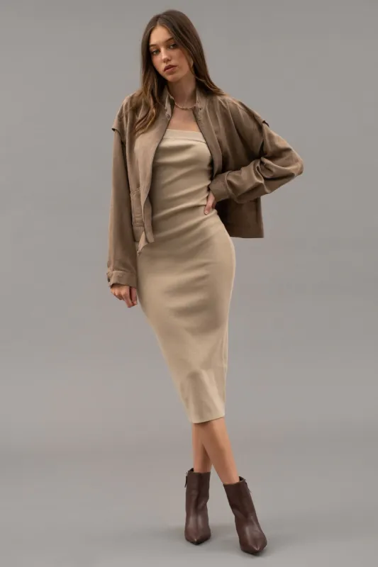 SUEDE ZIP UP MOTO JACKET sold by Blu Pepper