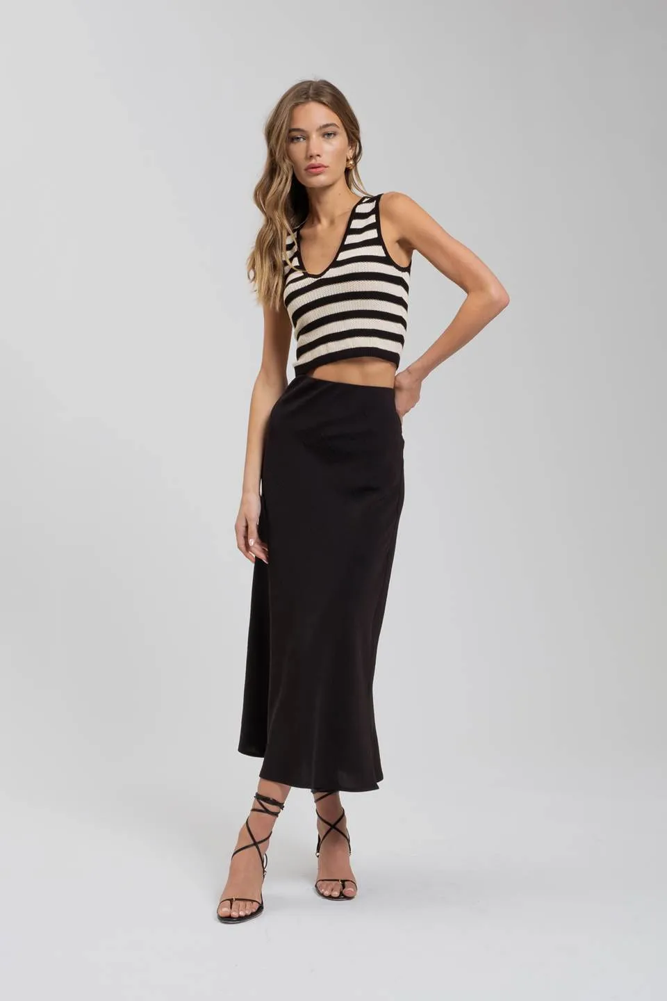 HIGH WAIST SLIP MIDI SKIRT sold by Blu Pepper product image thumbnail 5