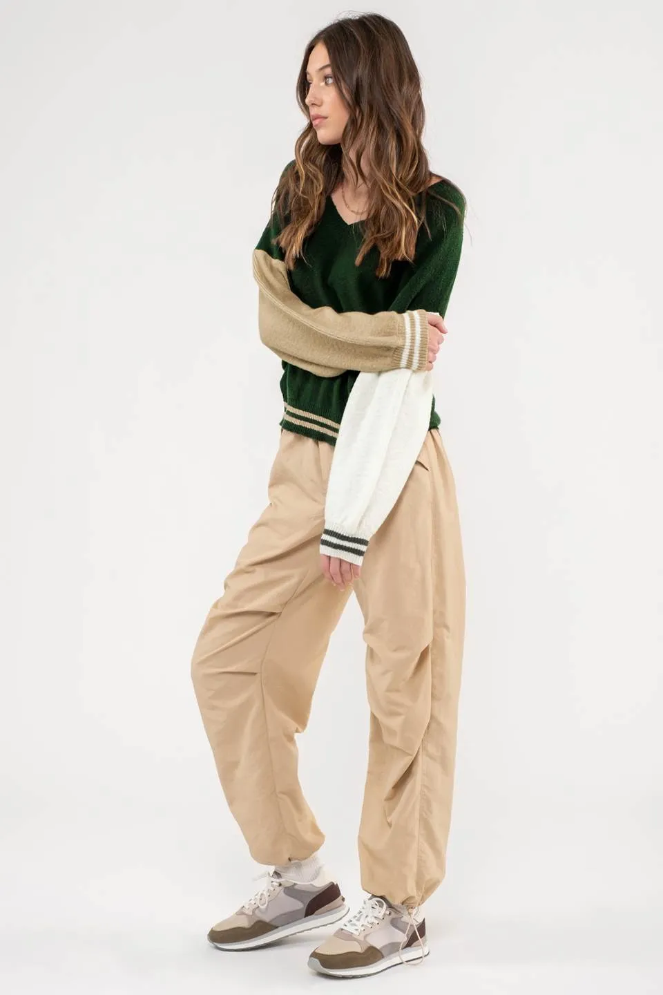 V NECK COLORBLOCK PULLOVER SWEATER sold by Blu Pepper product image thumbnail 3
