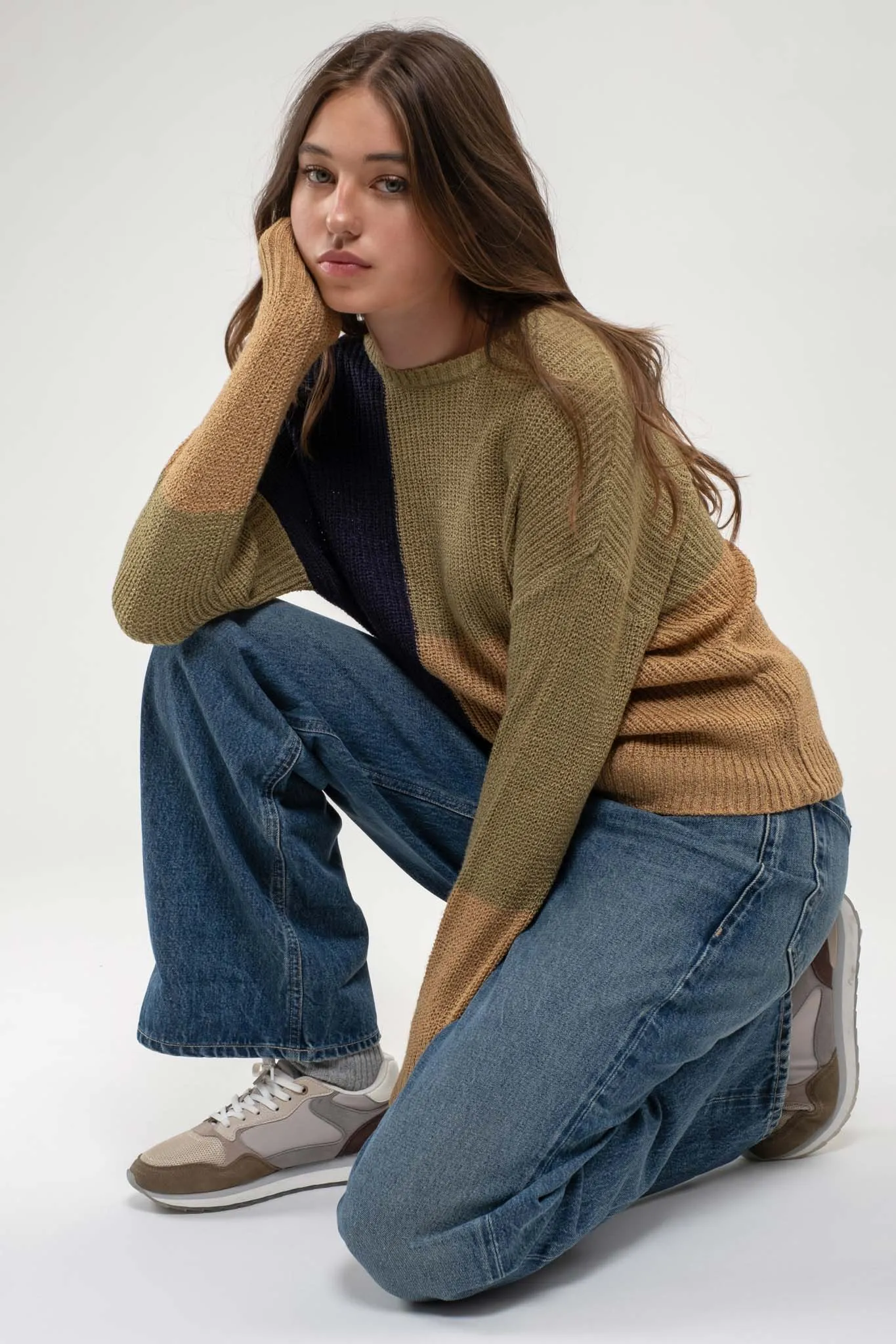 COLORBLOCK KNIT PULLOVER SWEATER sold by Blu Pepper product image thumbnail 5