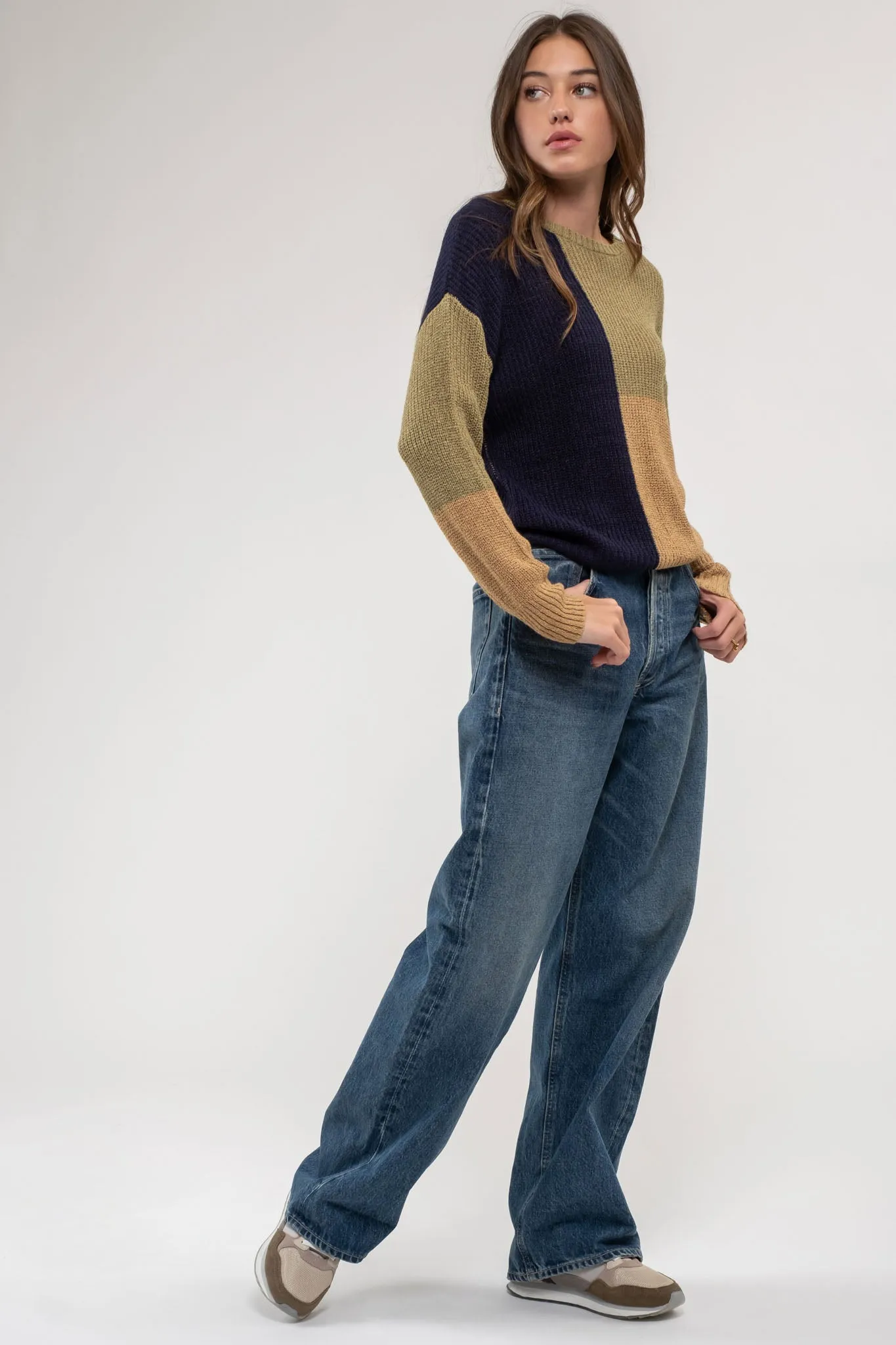 COLORBLOCK KNIT PULLOVER SWEATER sold by Blu Pepper product image thumbnail 3