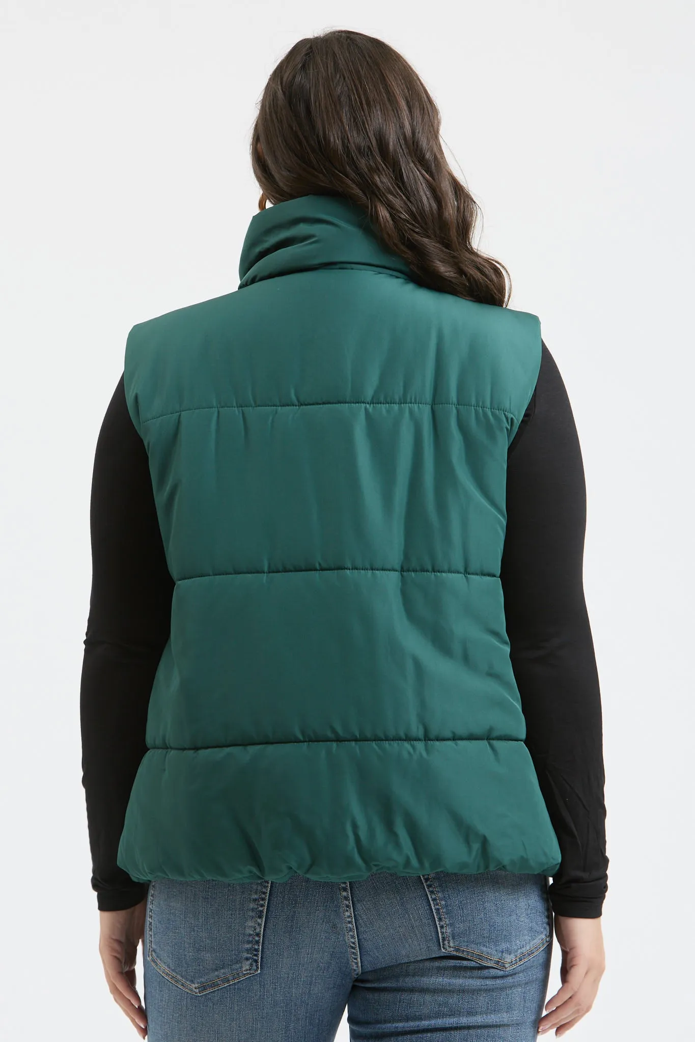 PLUS SOLID ZIP UP PUFFER VEST sold by Blu Pepper product image thumbnail 2