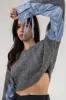 CONTRAST SLEEVE CABLE KNIT SWEATER sold by Blu Pepper