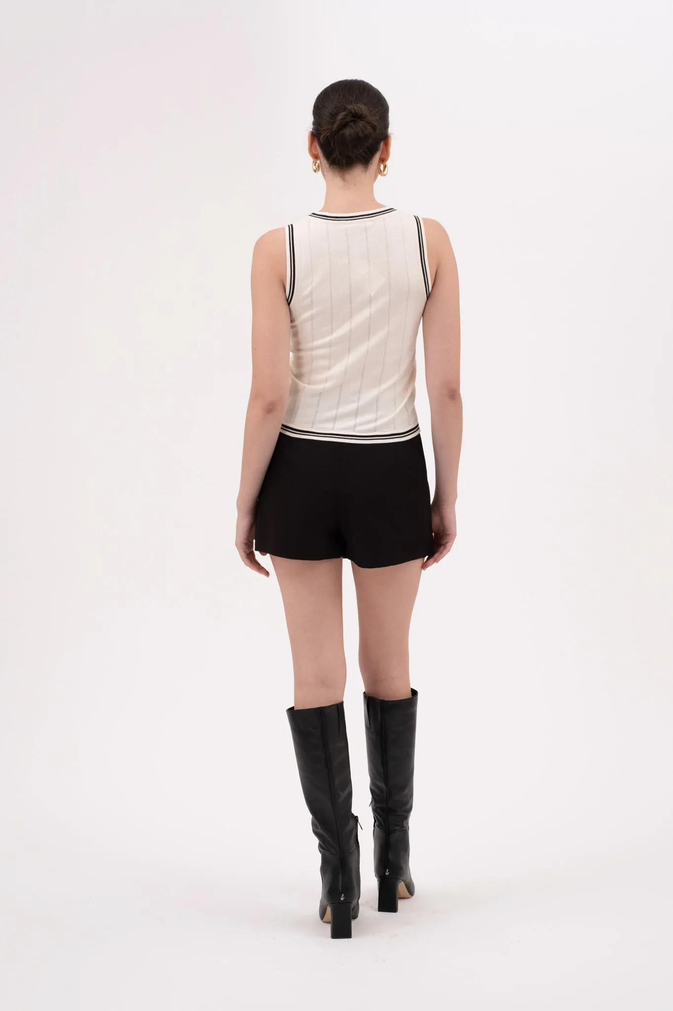 CONTRAST TRIM SLEEVELESS KNIT PULLOVER sold by Blu Pepper product image thumbnail 2