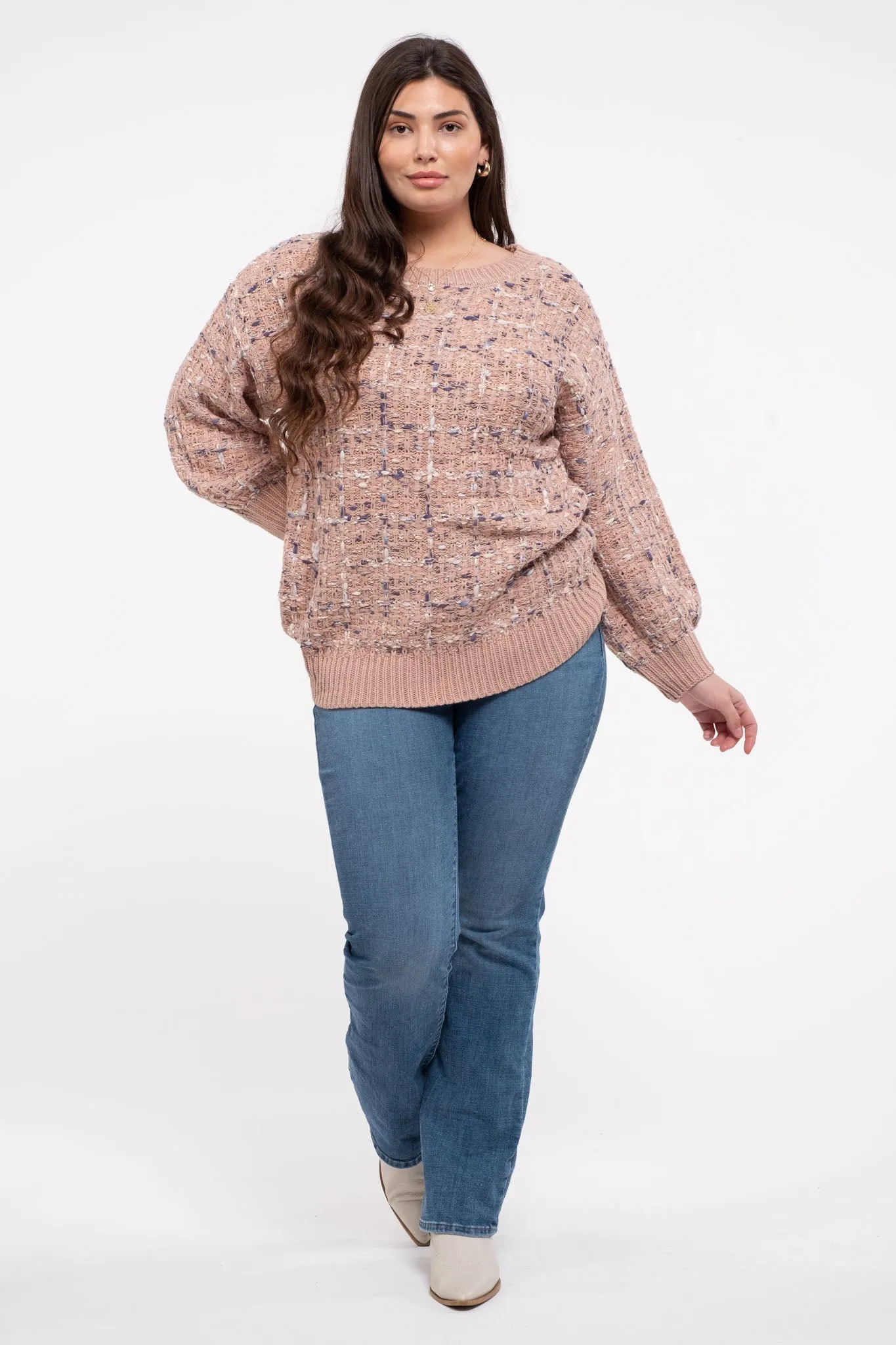 PLUS MULTI-COLORED CHECK PULLOVER sold by Blu Pepper product image thumbnail 3