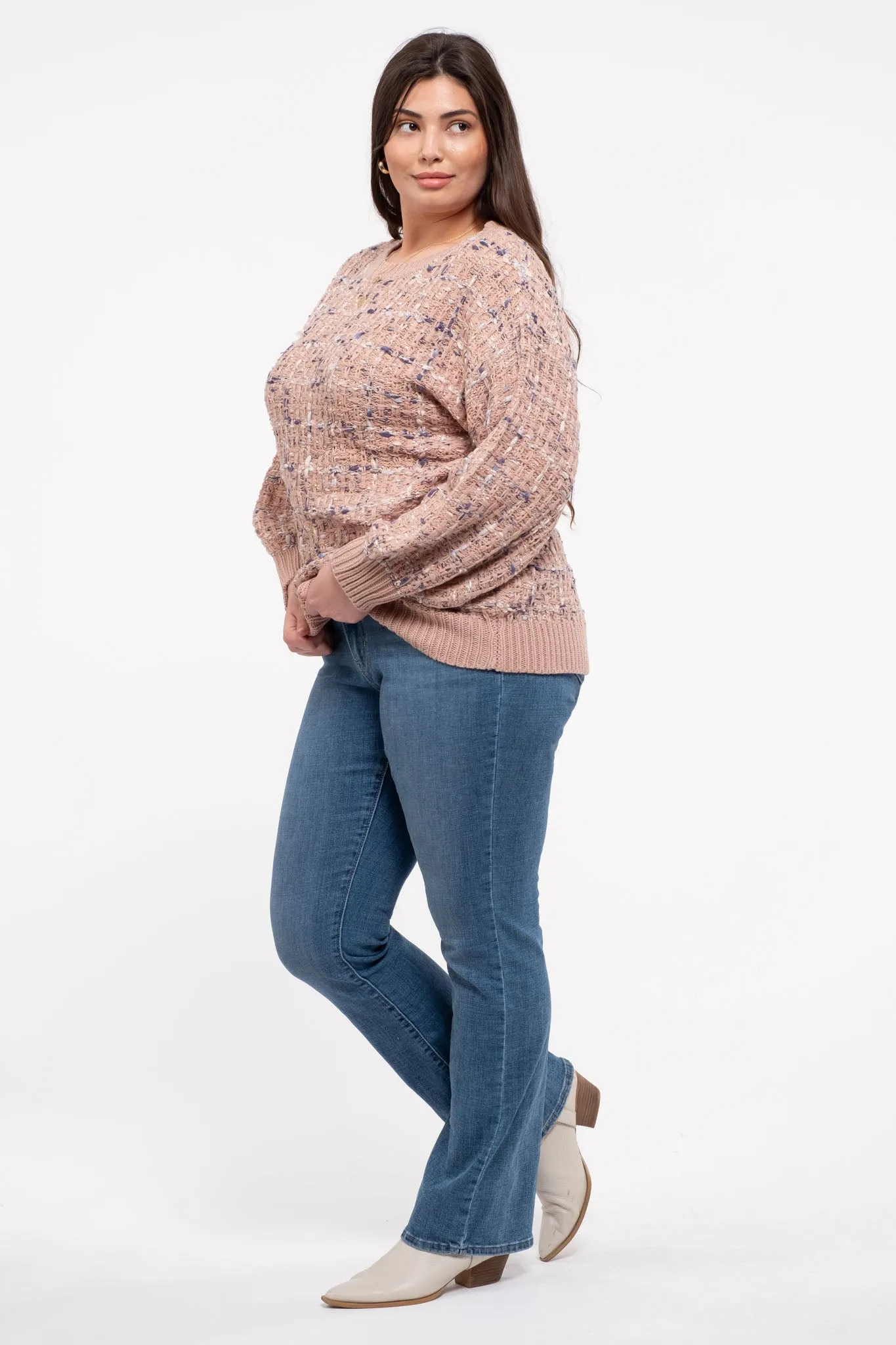 PLUS MULTI-COLORED CHECK PULLOVER sold by Blu Pepper product image thumbnail 4