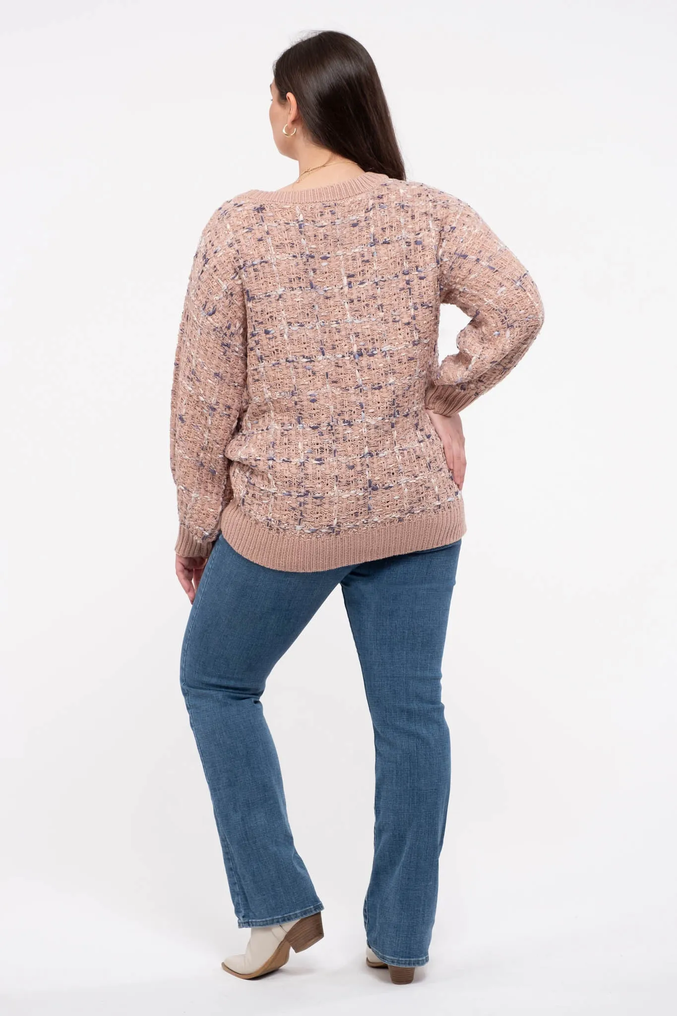 PLUS MULTI-COLORED CHECK PULLOVER sold by Blu Pepper product image thumbnail 5