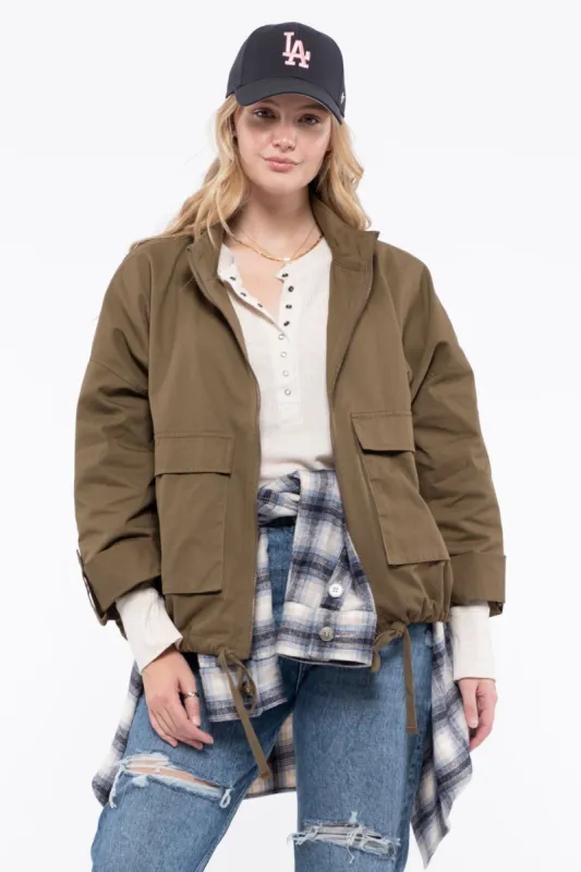 PLUS OVERSIZED POCKET UTILITY JACKET sold by Blu Pepper
