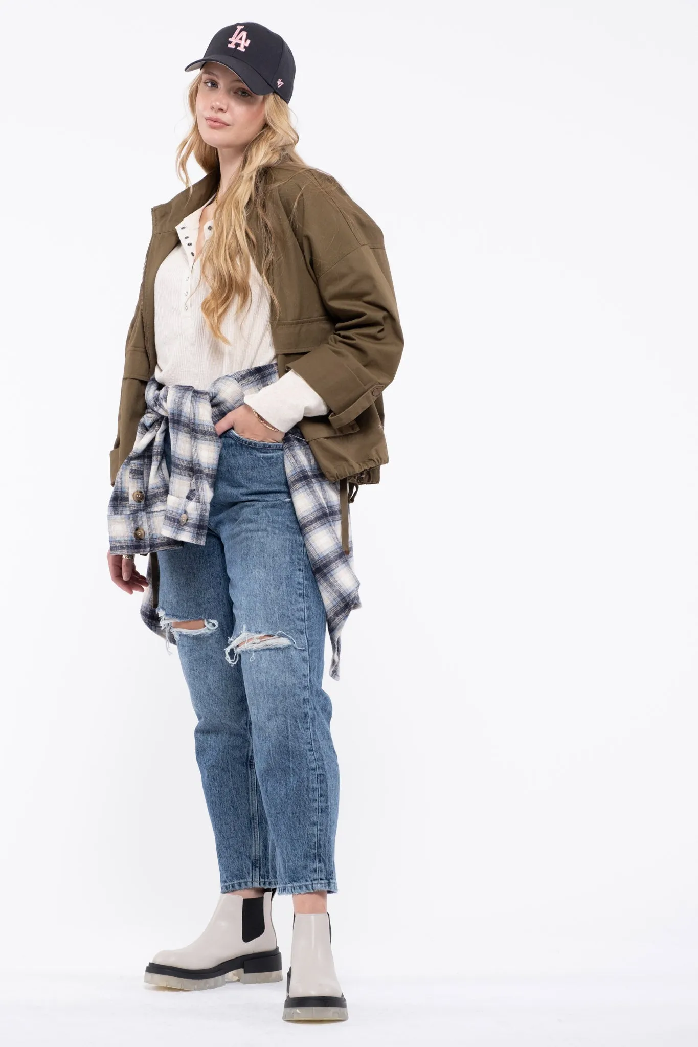 PLUS OVERSIZED POCKET UTILITY JACKET sold by Blu Pepper product image thumbnail 4